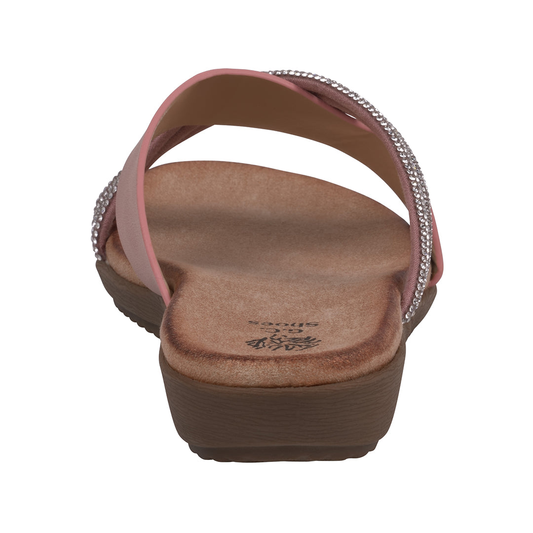 GC Shoes Women's Iris Blush Embellished Asymmetrical Flat Sandals