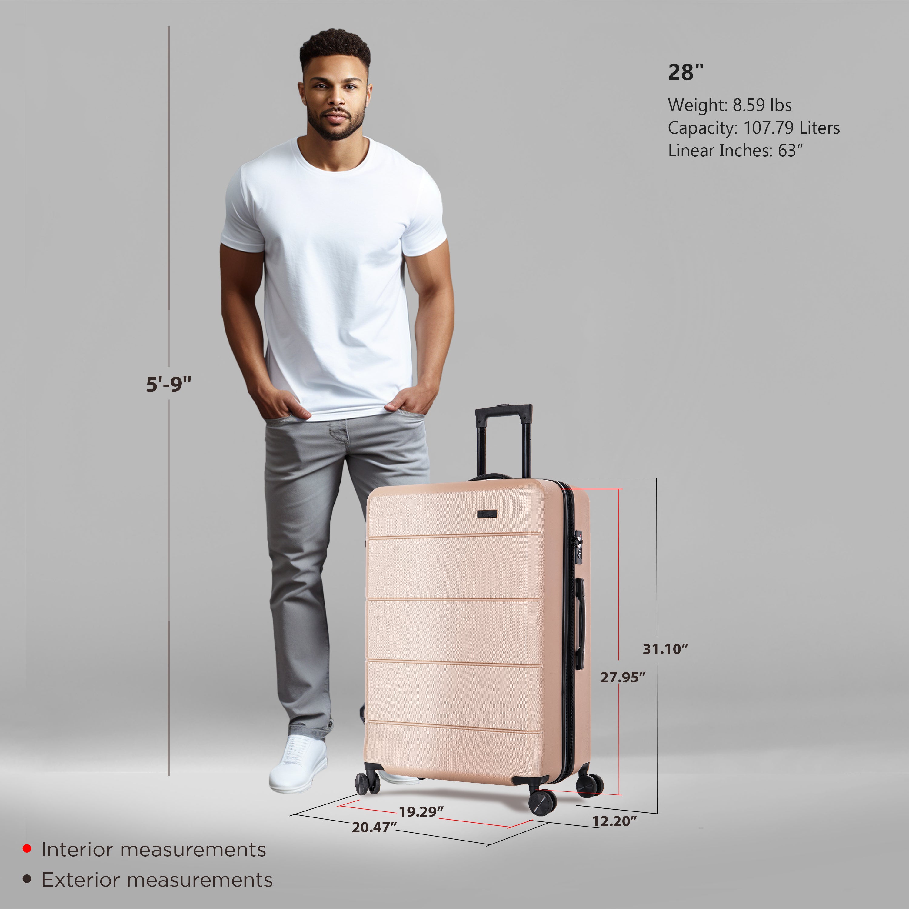 InUSA Luggage Elysian Large 28" Spinner Suitcase