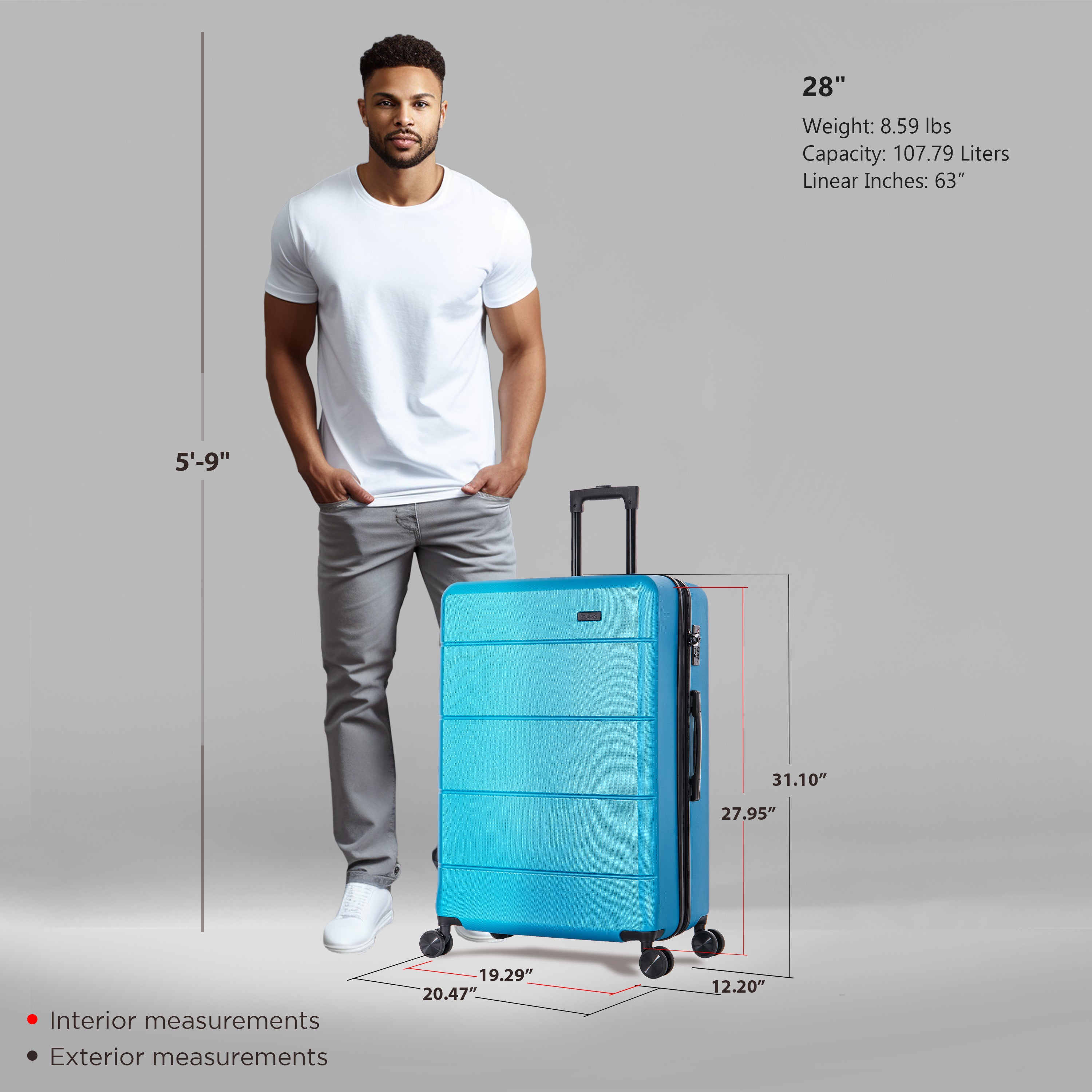 InUSA Luggage Elysian Large 28" Spinner Suitcase