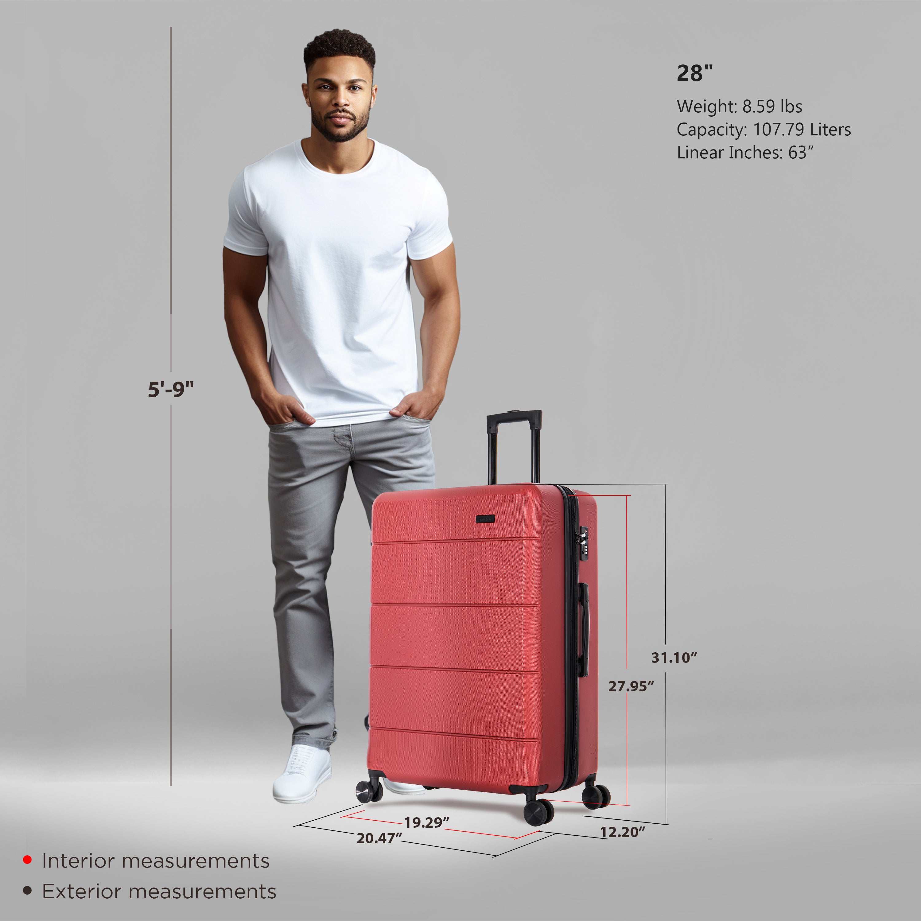 InUSA Luggage Elysian Large 28" Spinner Suitcase