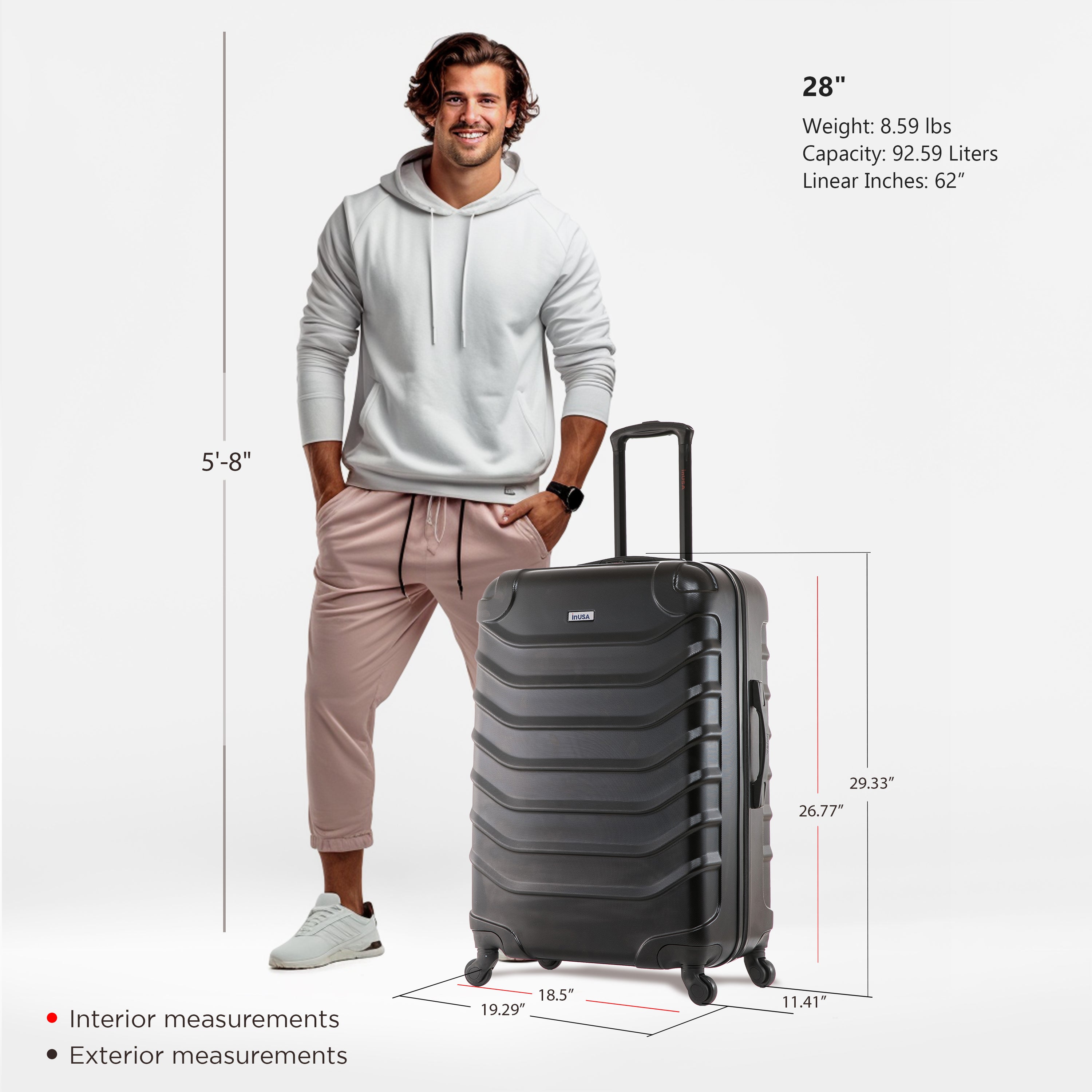 InUSA Luggage Endurance Large 28" Spinner Suitcase