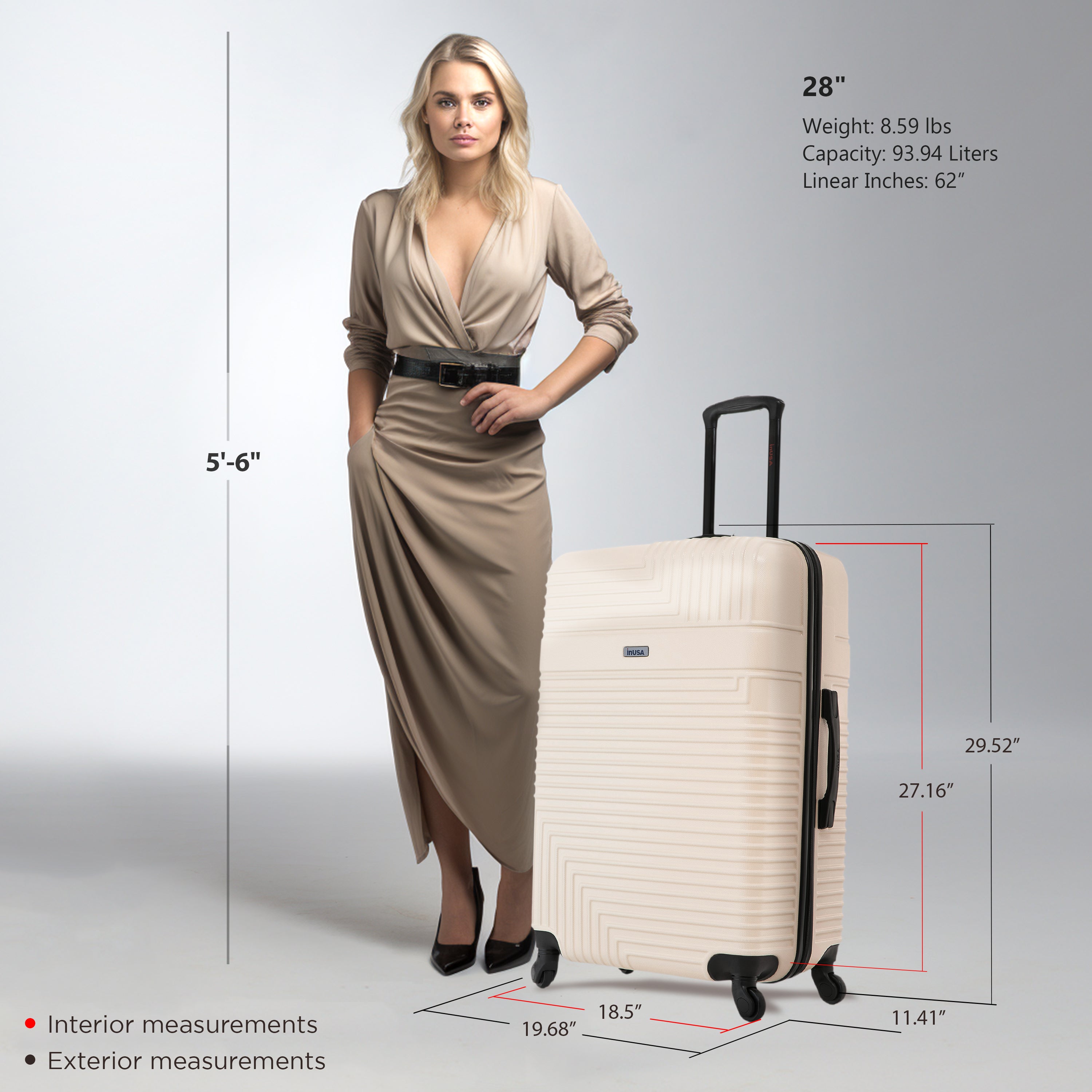 InUSA Luggage Resilience Large 28" Spinner Suitcase