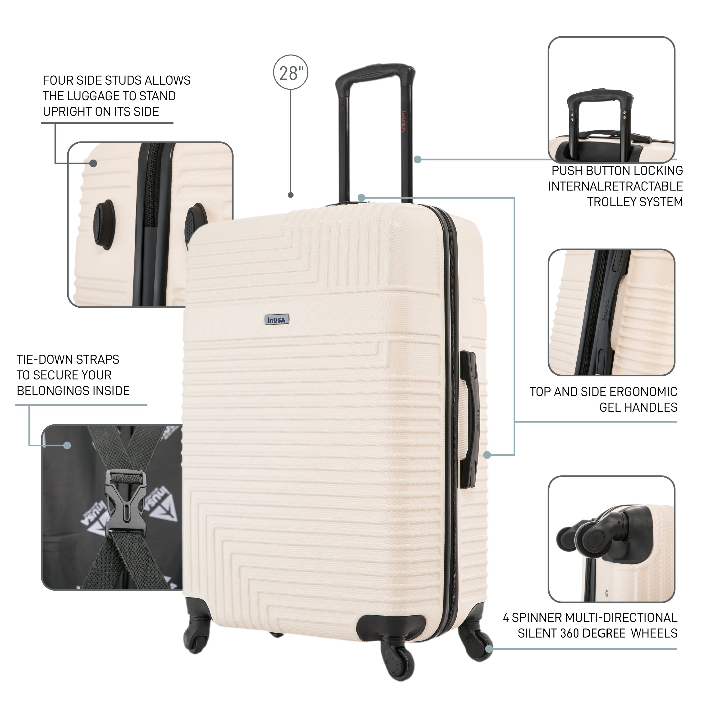 InUSA Luggage Resilience Large 28" Spinner Suitcase