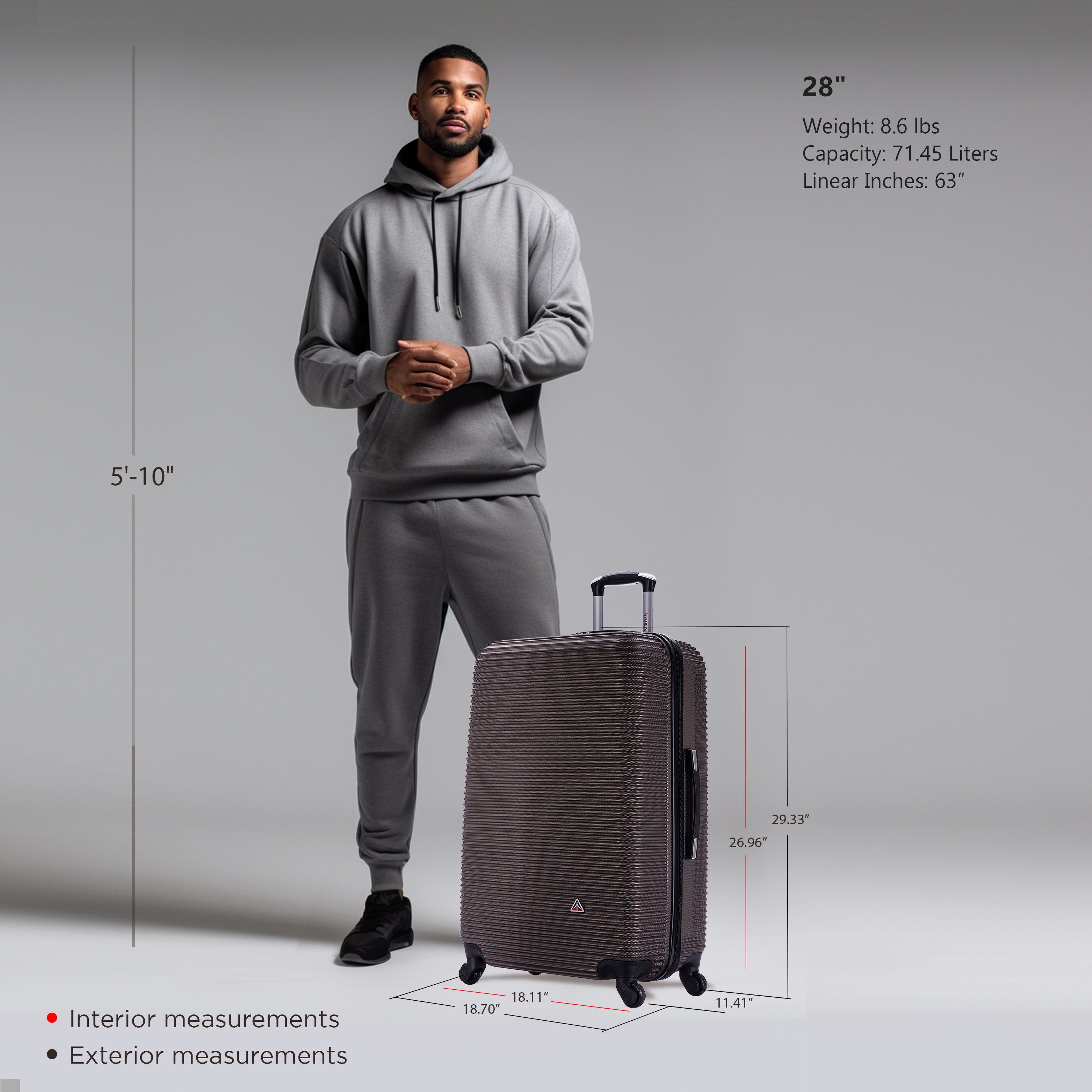 InUSA Luggage Royal Large 28" Spinner Suitcase