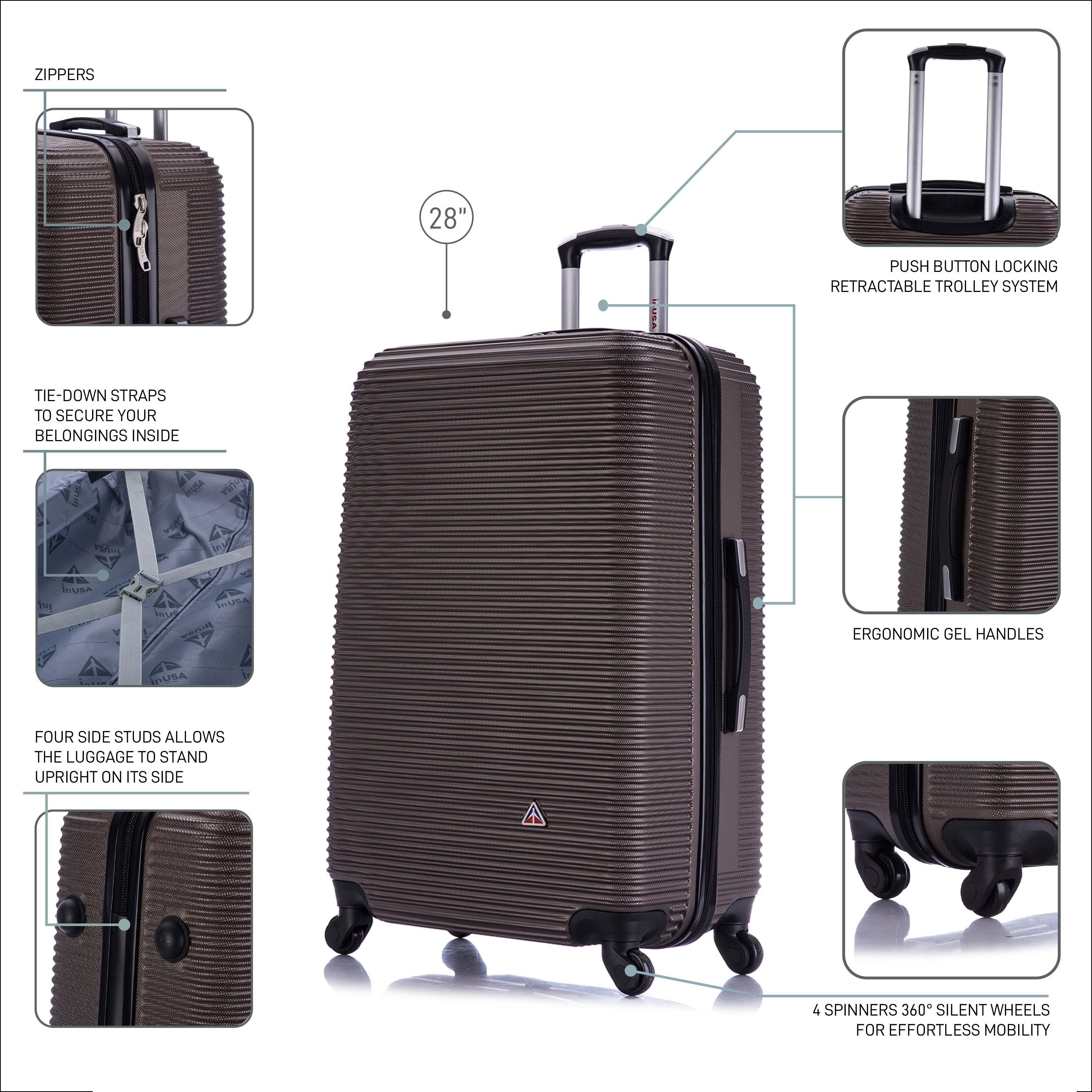 InUSA Luggage Royal Large 28" Spinner Suitcase
