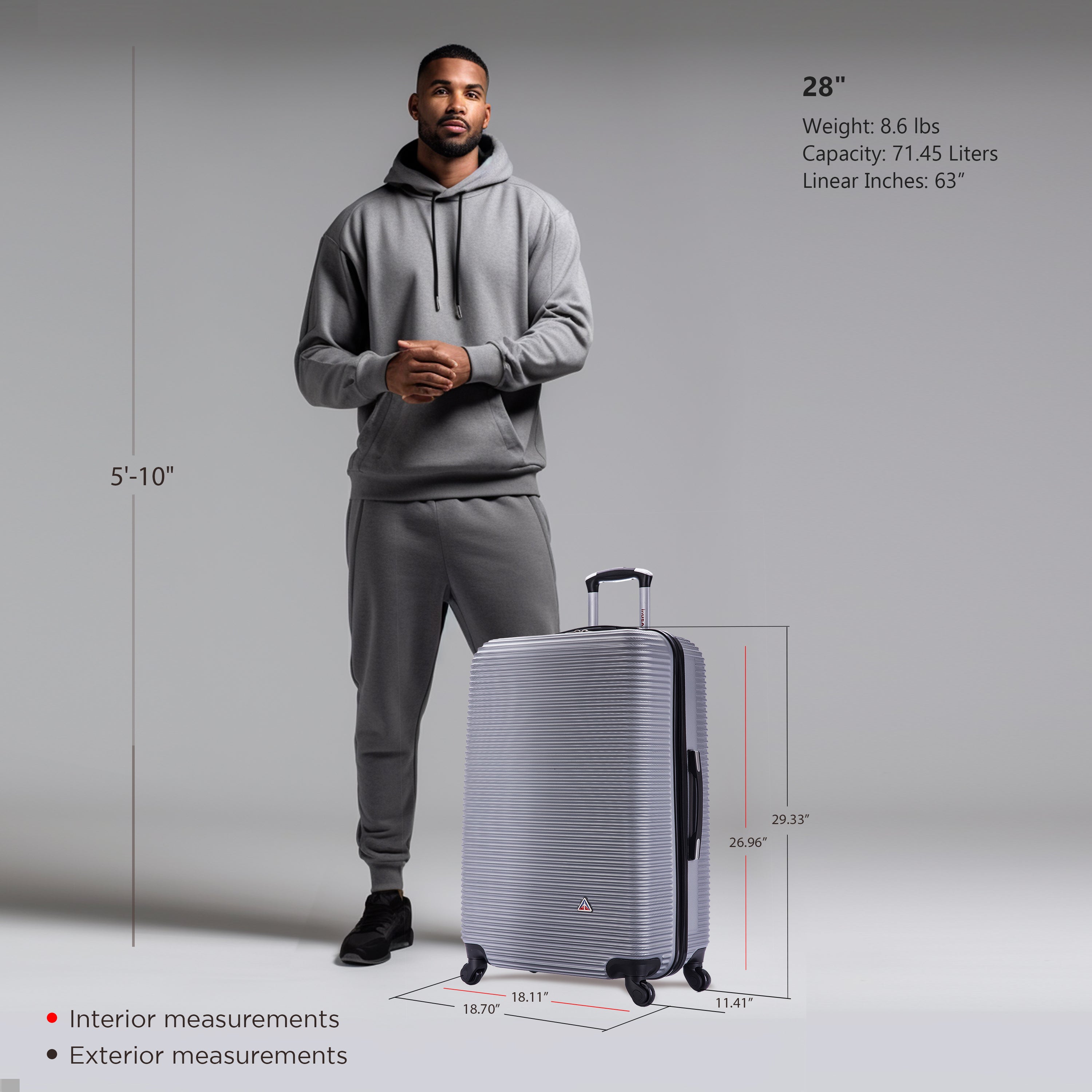 InUSA Luggage Royal Large 28" Spinner Suitcase