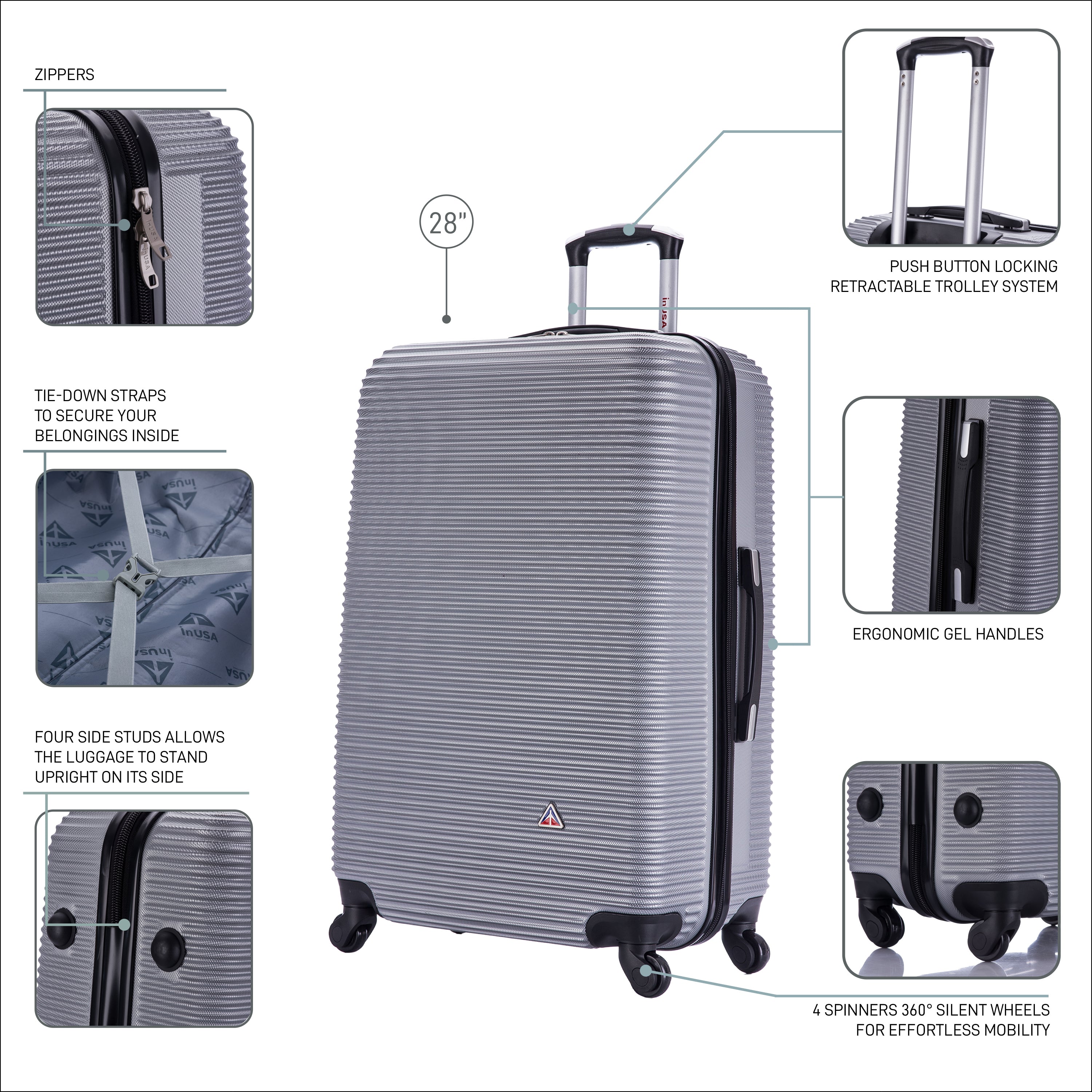 InUSA Luggage Royal Large 28" Spinner Suitcase