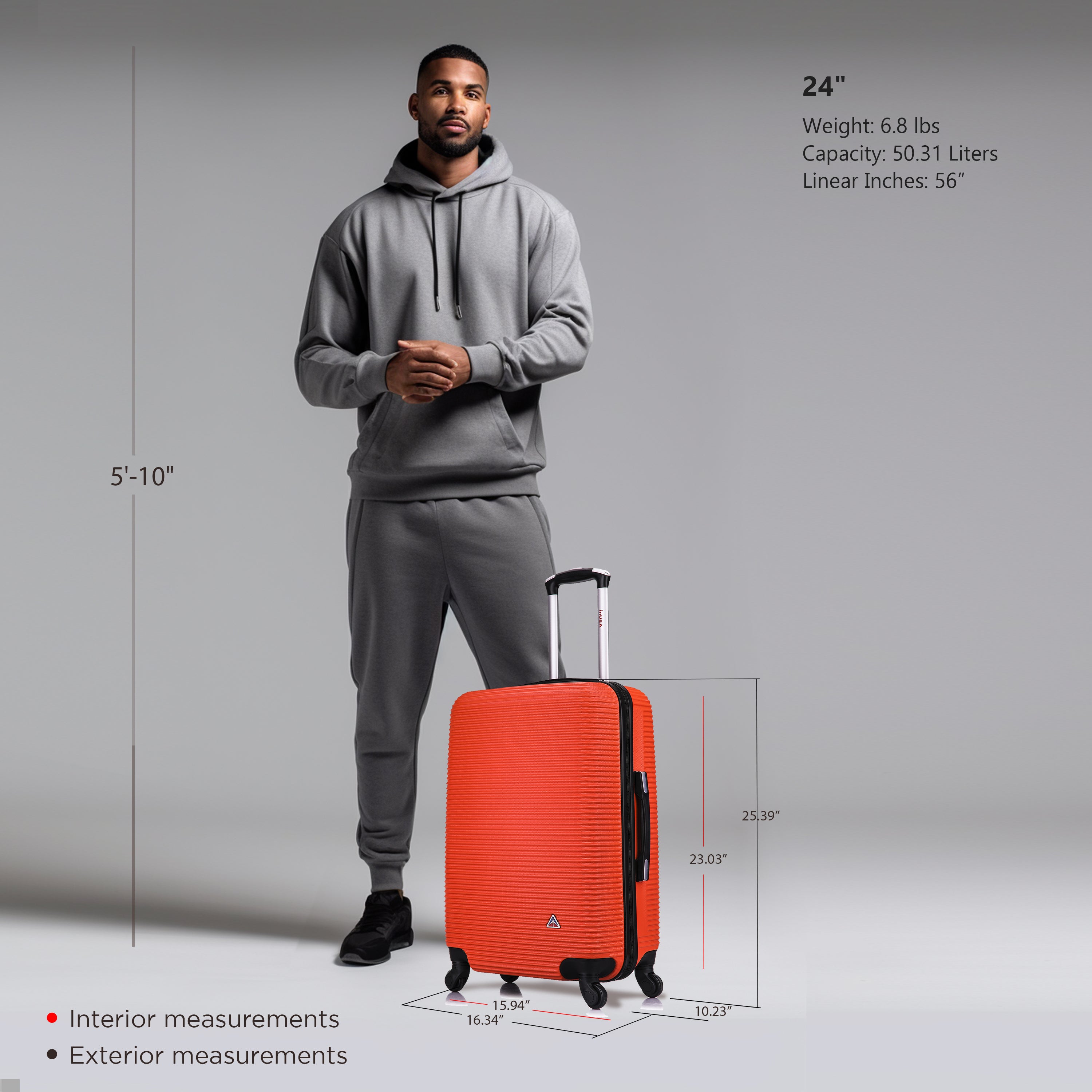 InUSA Luggage Royal Medium 24" Spinner Suitcase