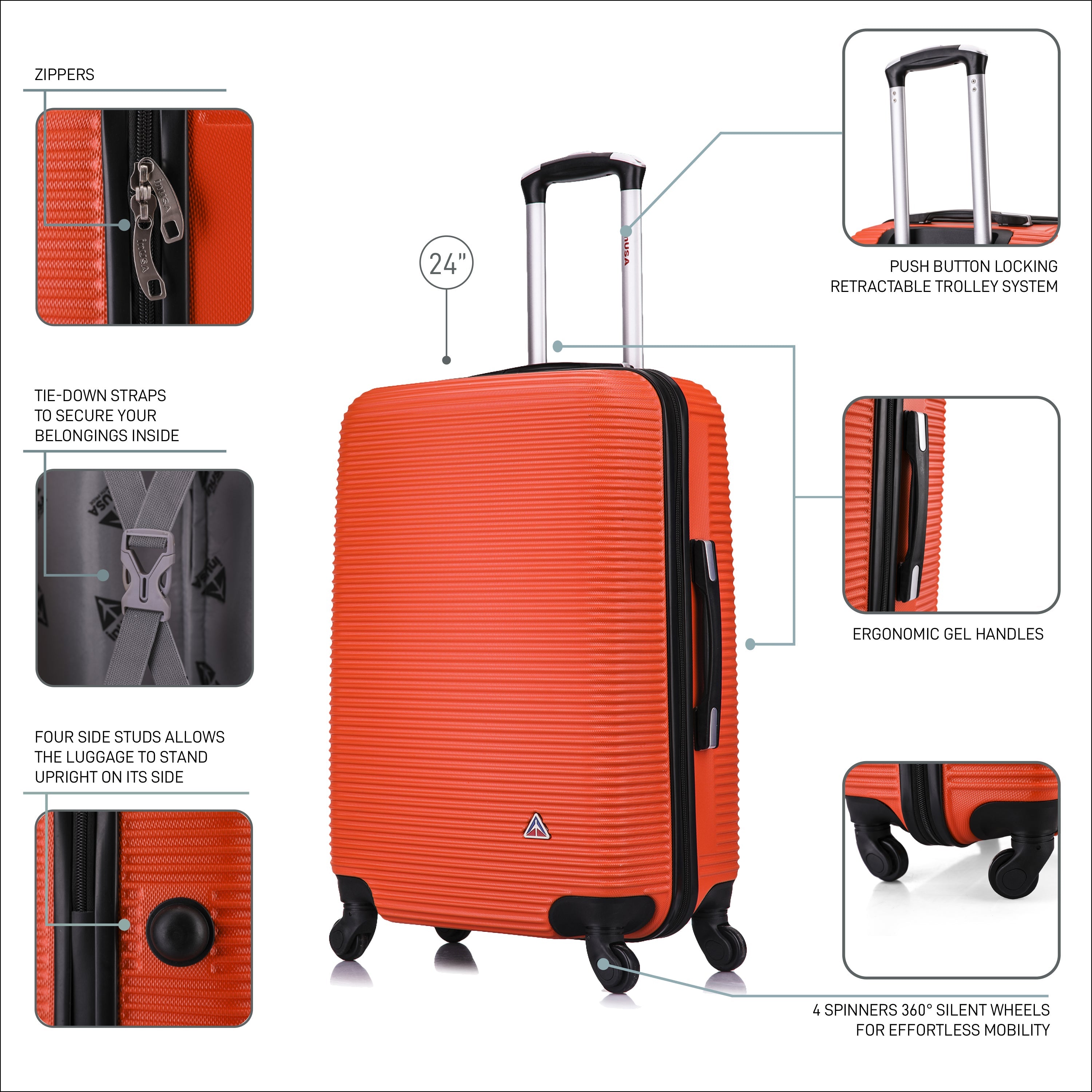 InUSA Luggage Royal Medium 24" Spinner Suitcase