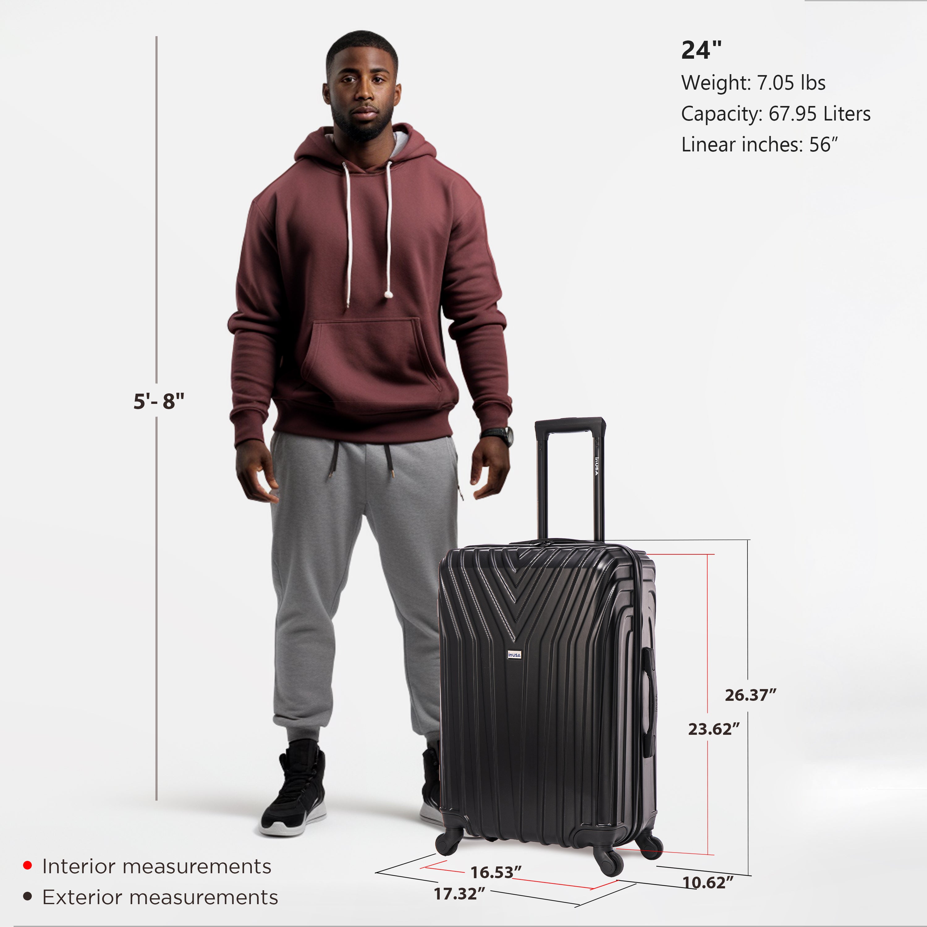 InUSA Luggage Vasty Medium 24