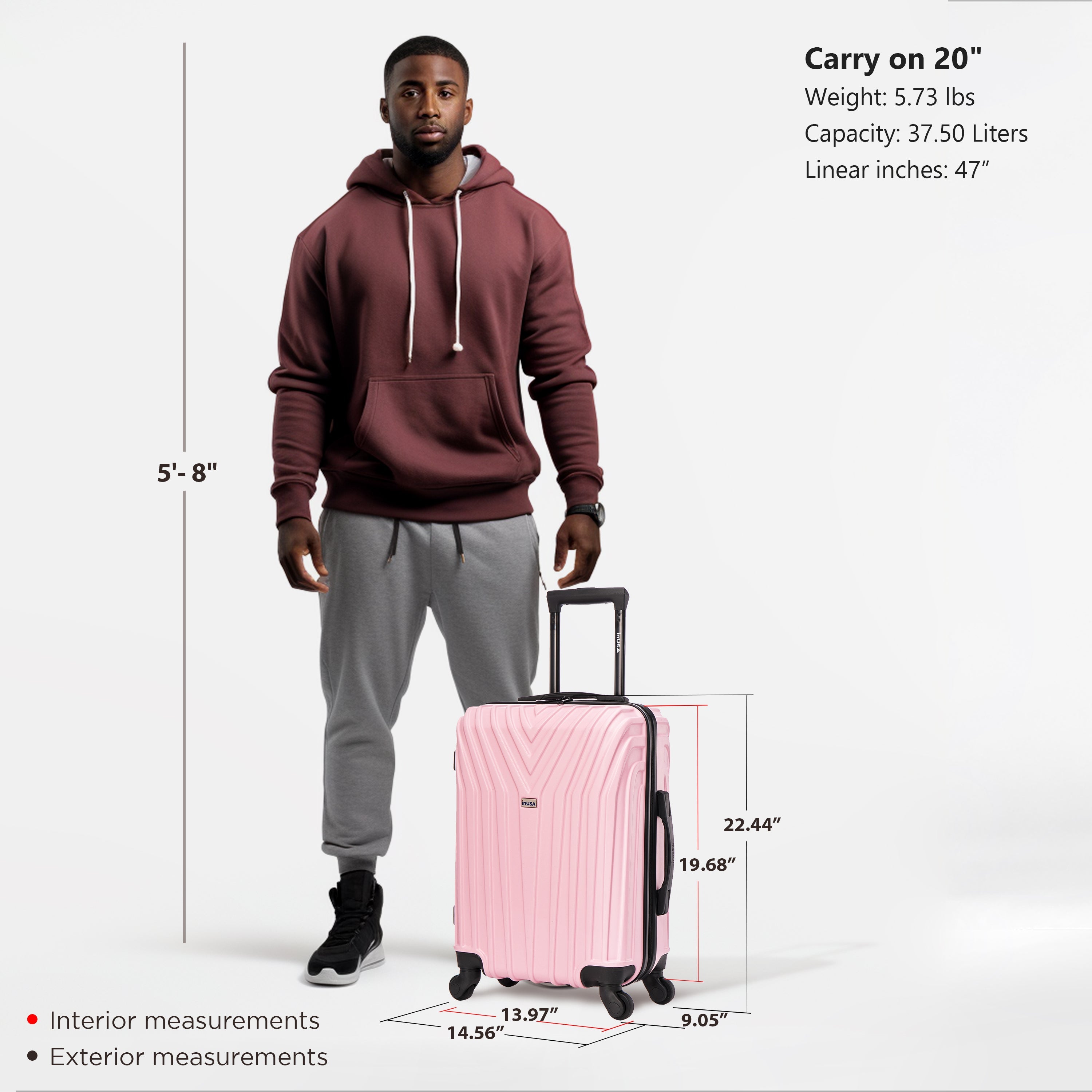 InUSA Luggage Vasty Carry On 20" Spinner Suitcase