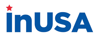 inUSA logo with blue text and a red star on a white background