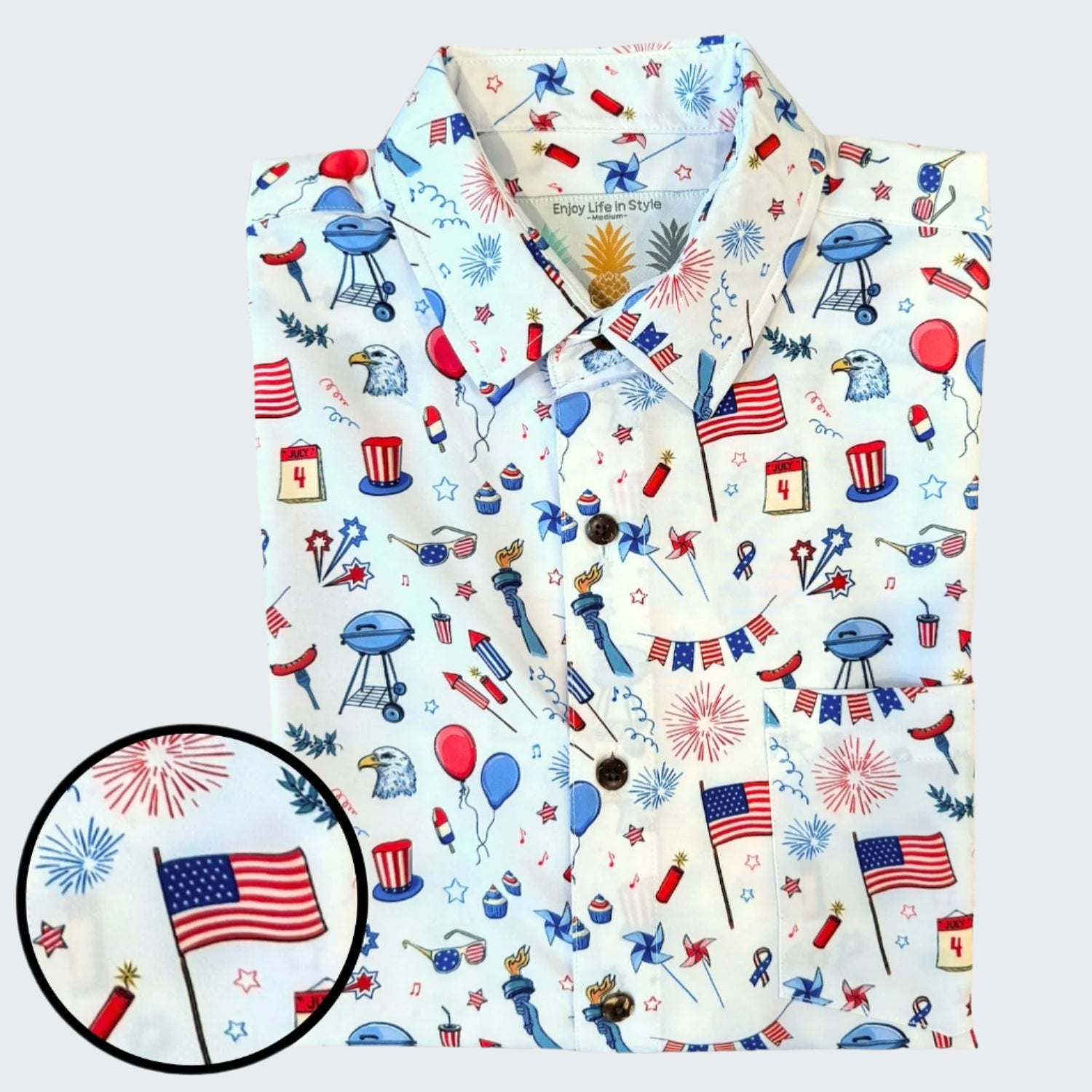 Super Stretch - Independence Day Hawaiian Shirt