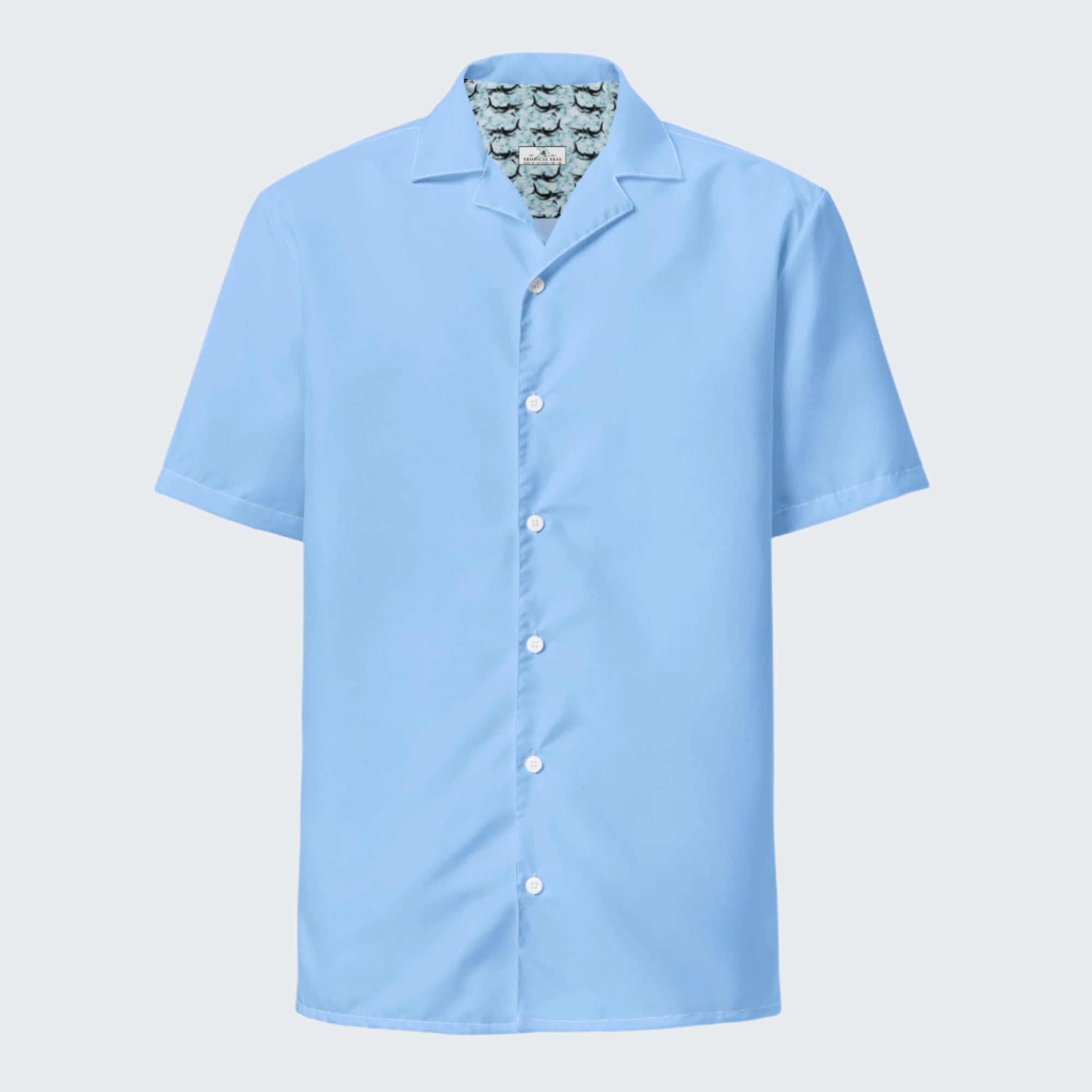 Labelless Island Sky Blue Button Down Camp Shirt