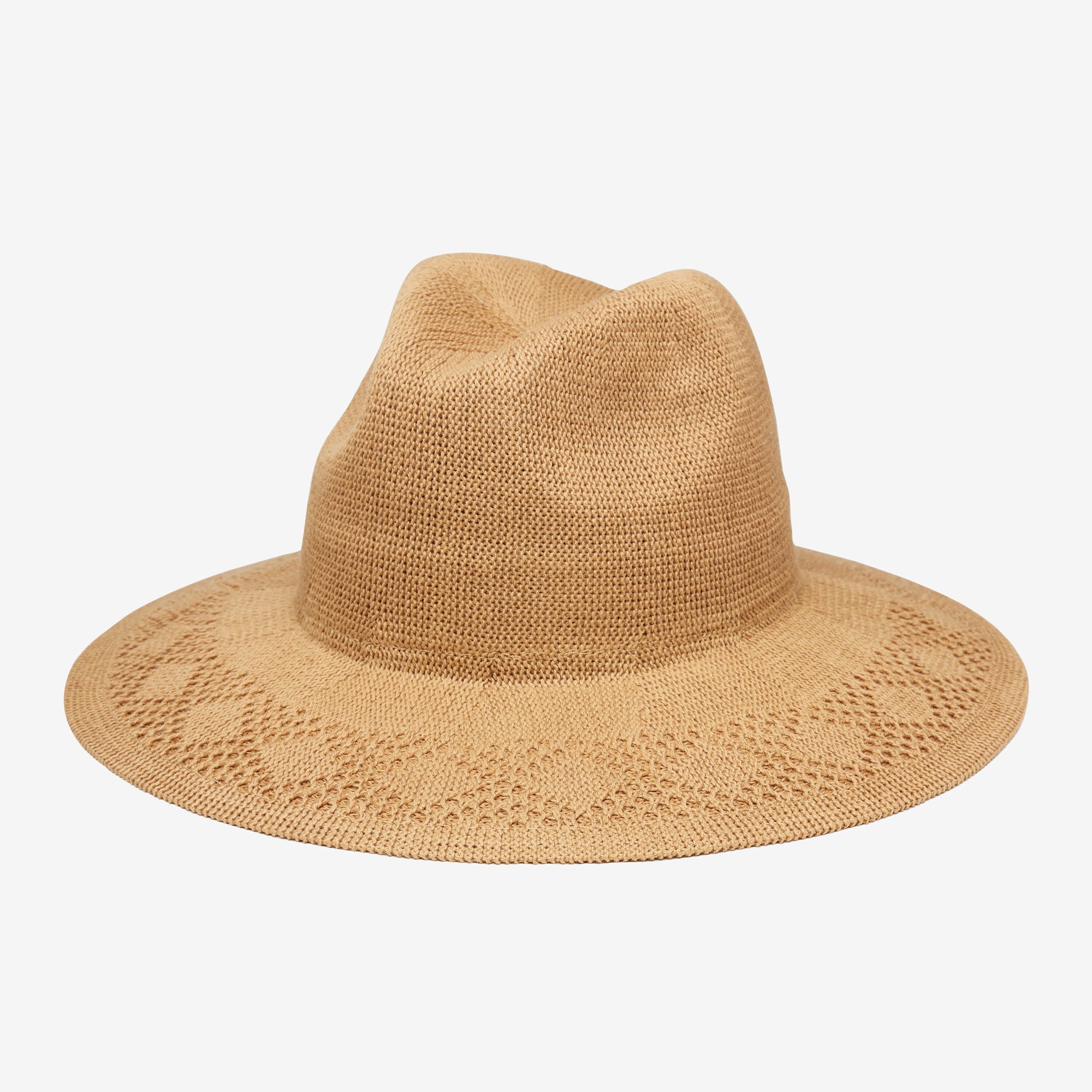 Beige straw hat on a white background