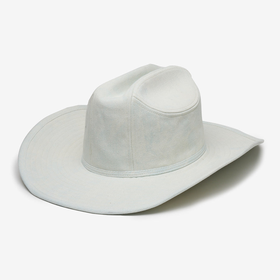 White cowboy hat on a white background