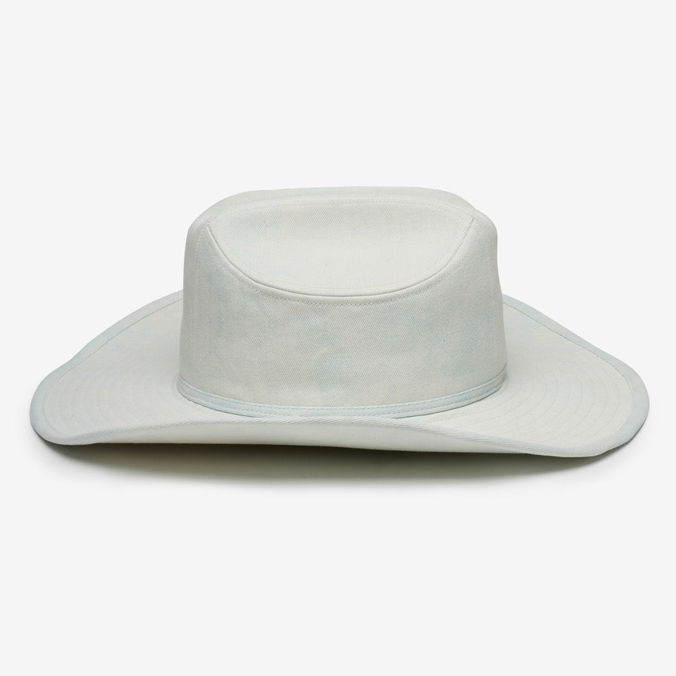 Light gray cowboy hat on a white background