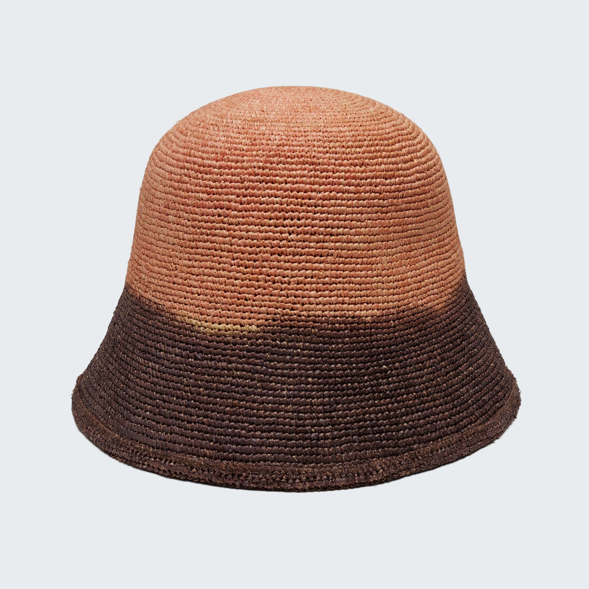 Brown and black gradient bucket hat on a white background