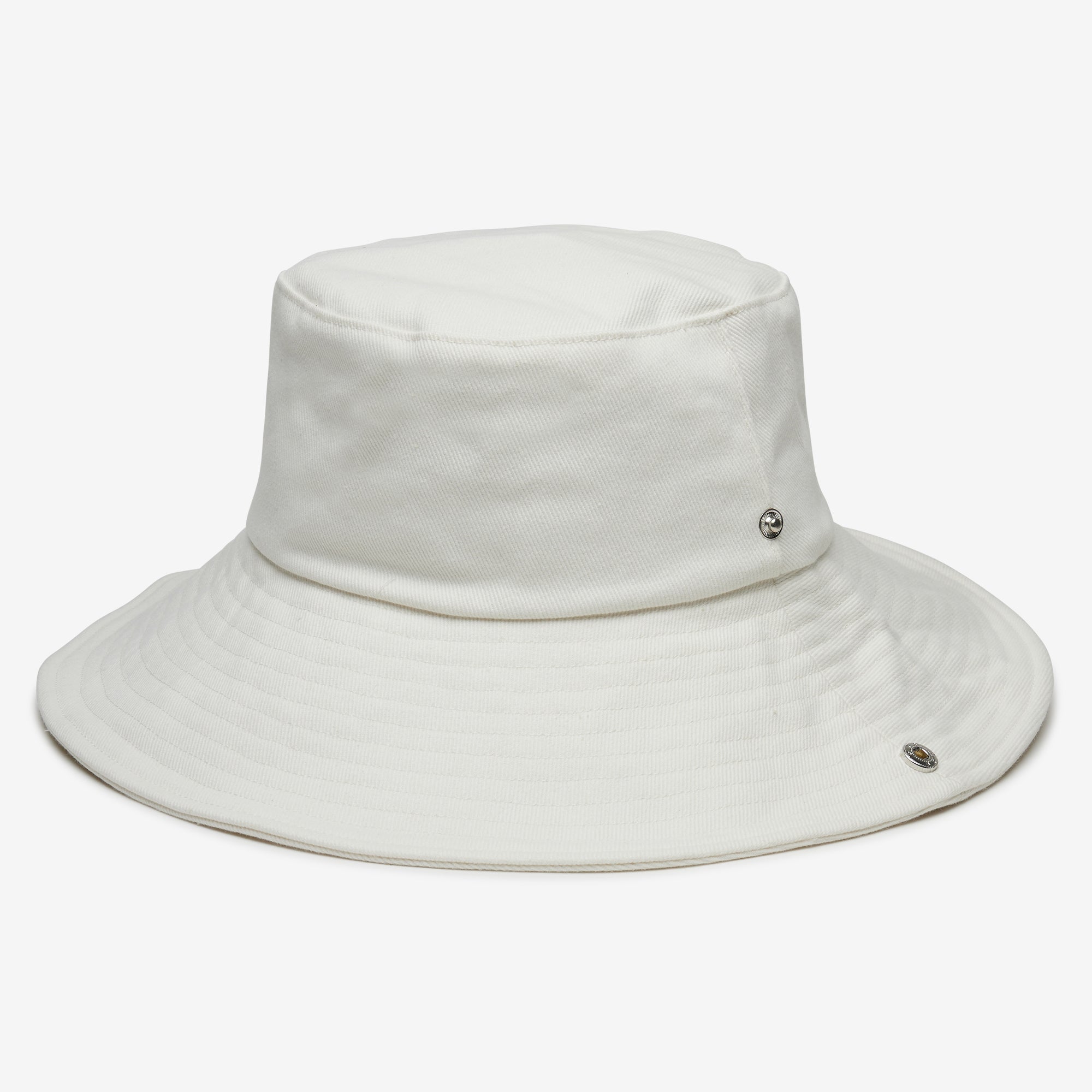 White bucket hat on a white background
