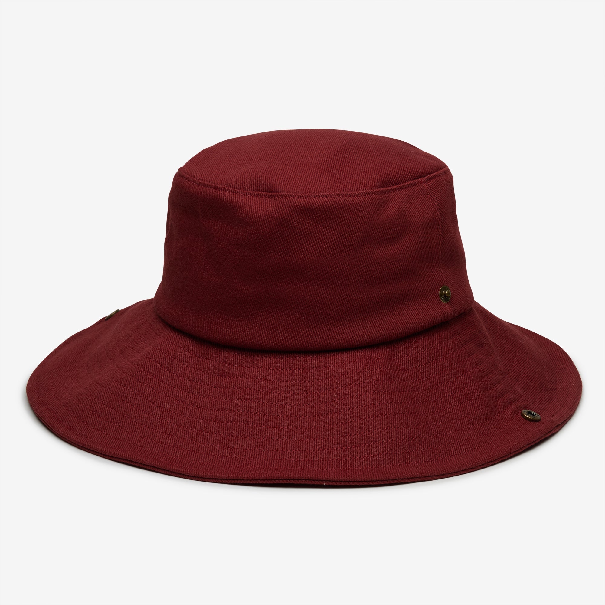 Red bucket hat on a white background