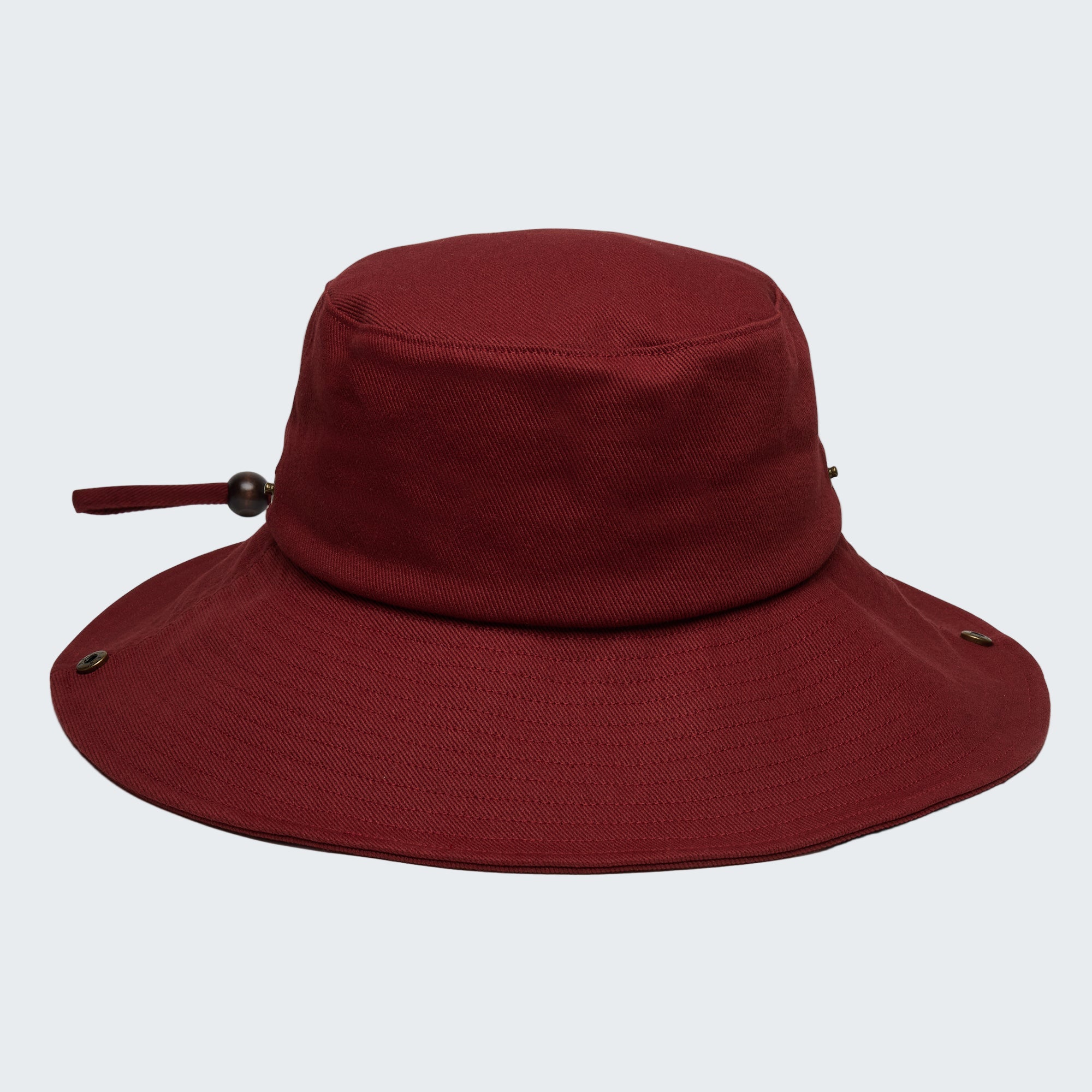 Red bucket hat on a white background