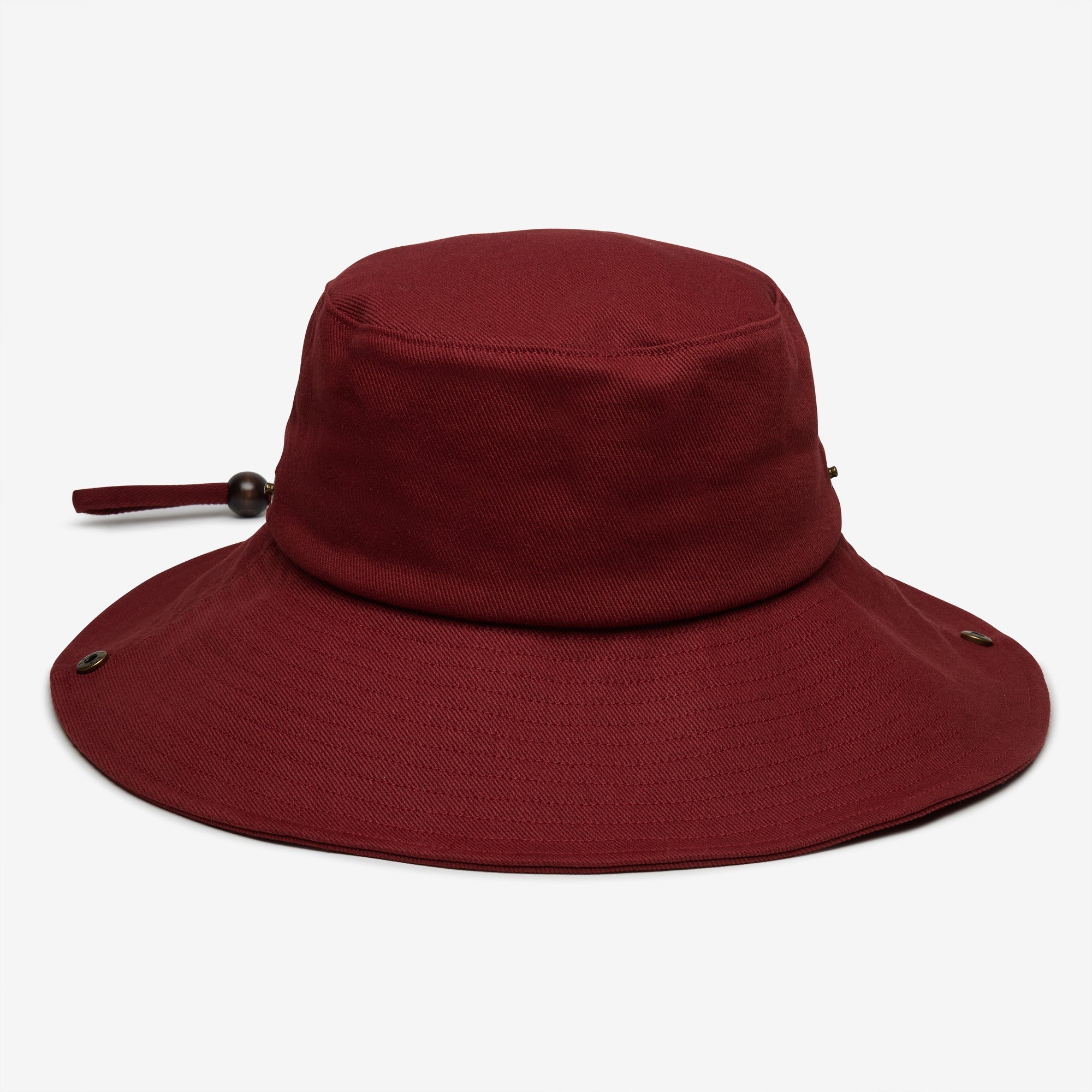 Red bucket hat on a white background