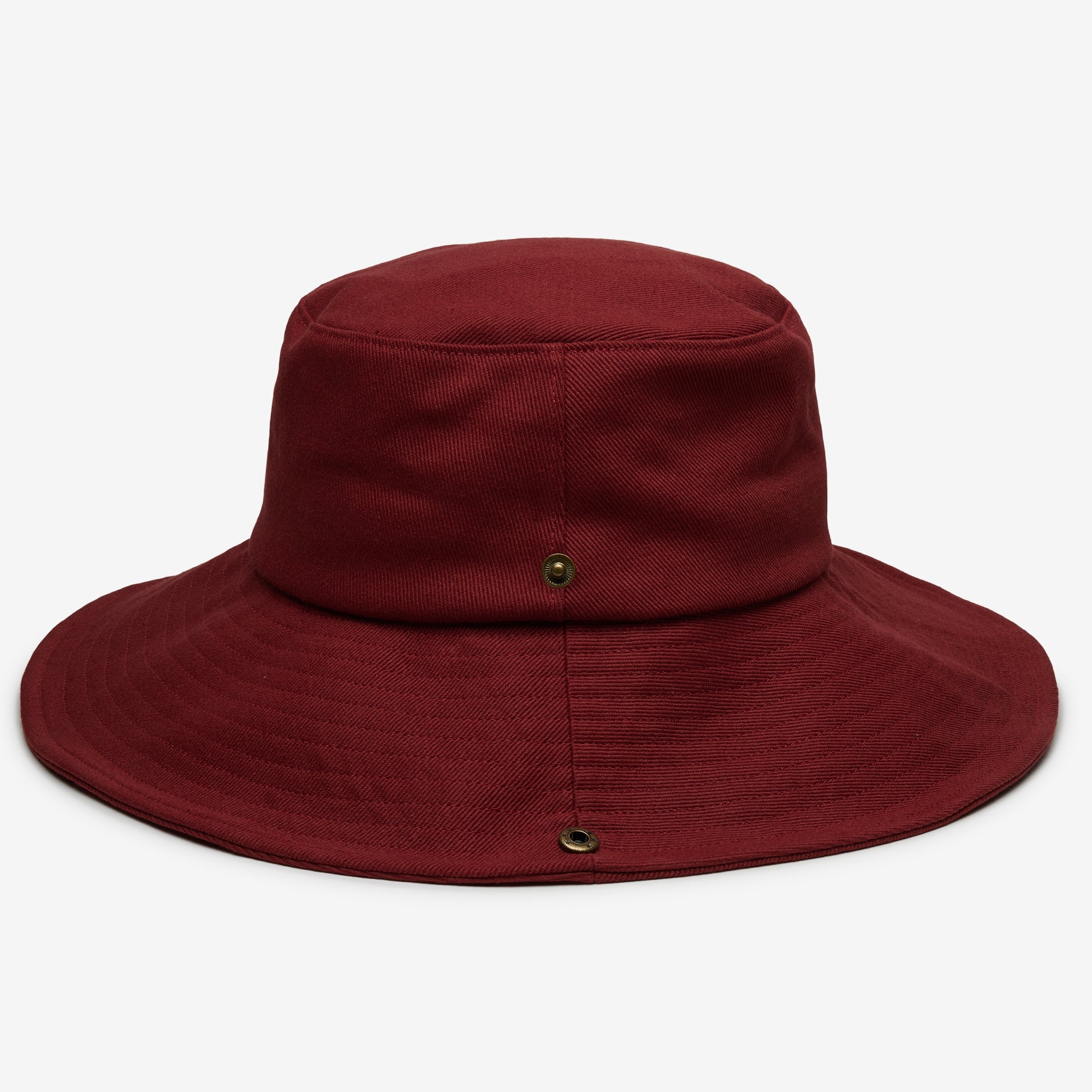 Red bucket hat on a white background