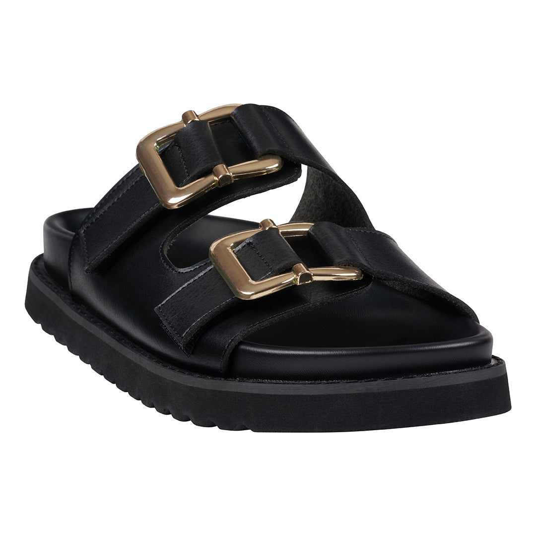 GC Shoes Women's Juno Black Slide Footbed Sandals