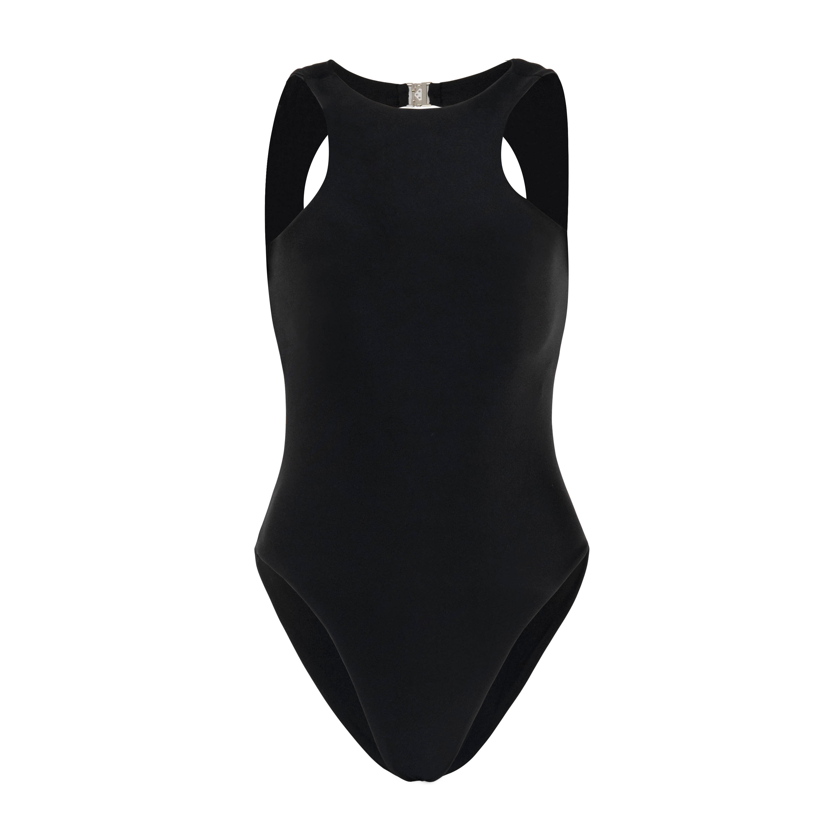 Black swimsuit on a white background