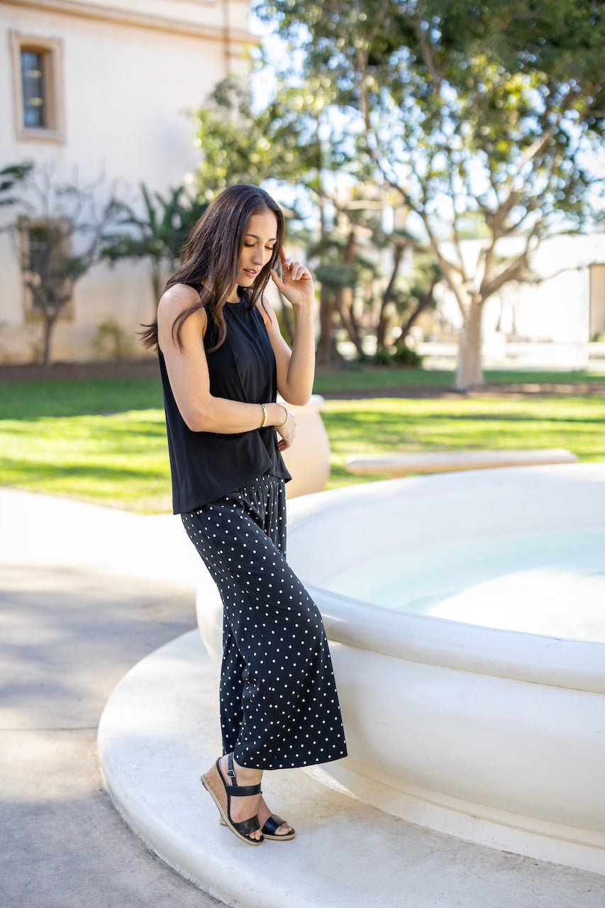 Portofino Ankle Pant - Black Dot