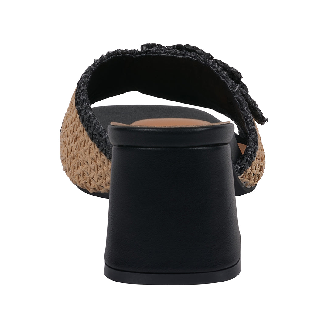 GC Shoes Women's Liza Black Woven Heeled Sandals