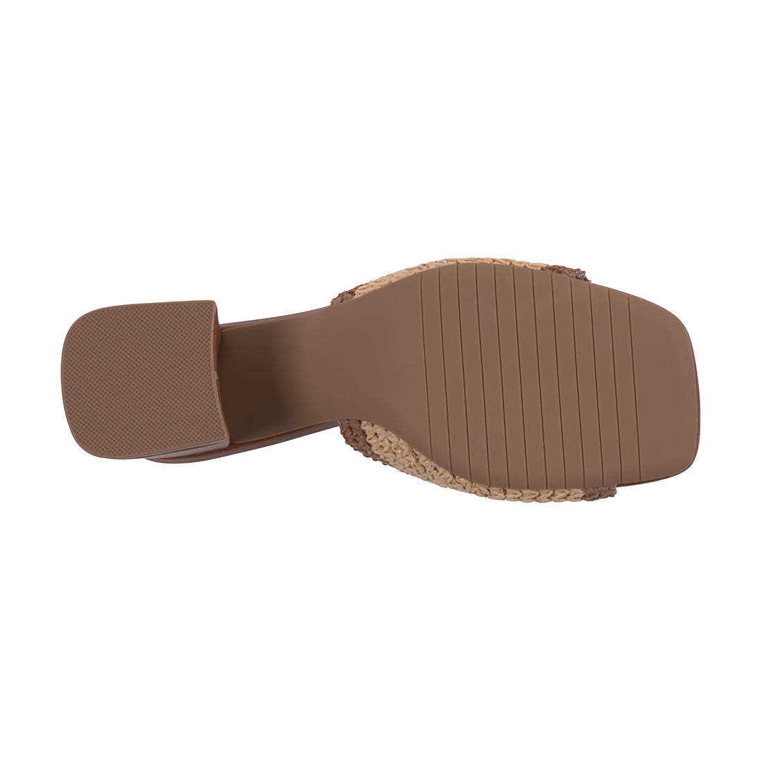 GC Shoes Women's Liza Brown Woven Heeled Sandals