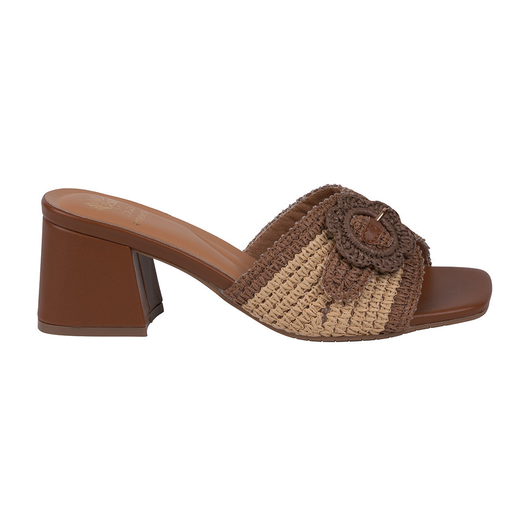 GC Shoes Women's Liza Brown Woven Heeled Sandals