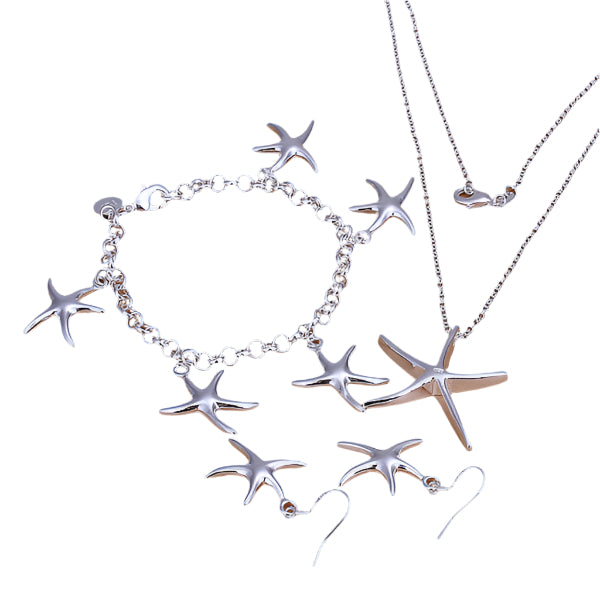 Three Piece Daisy Starfish Jewelry Set