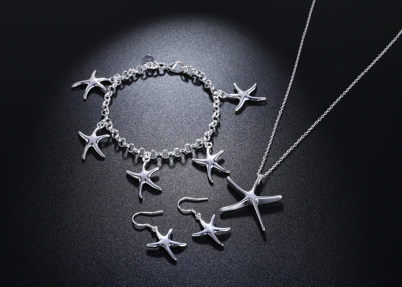 Three Piece Daisy Starfish Jewelry Set