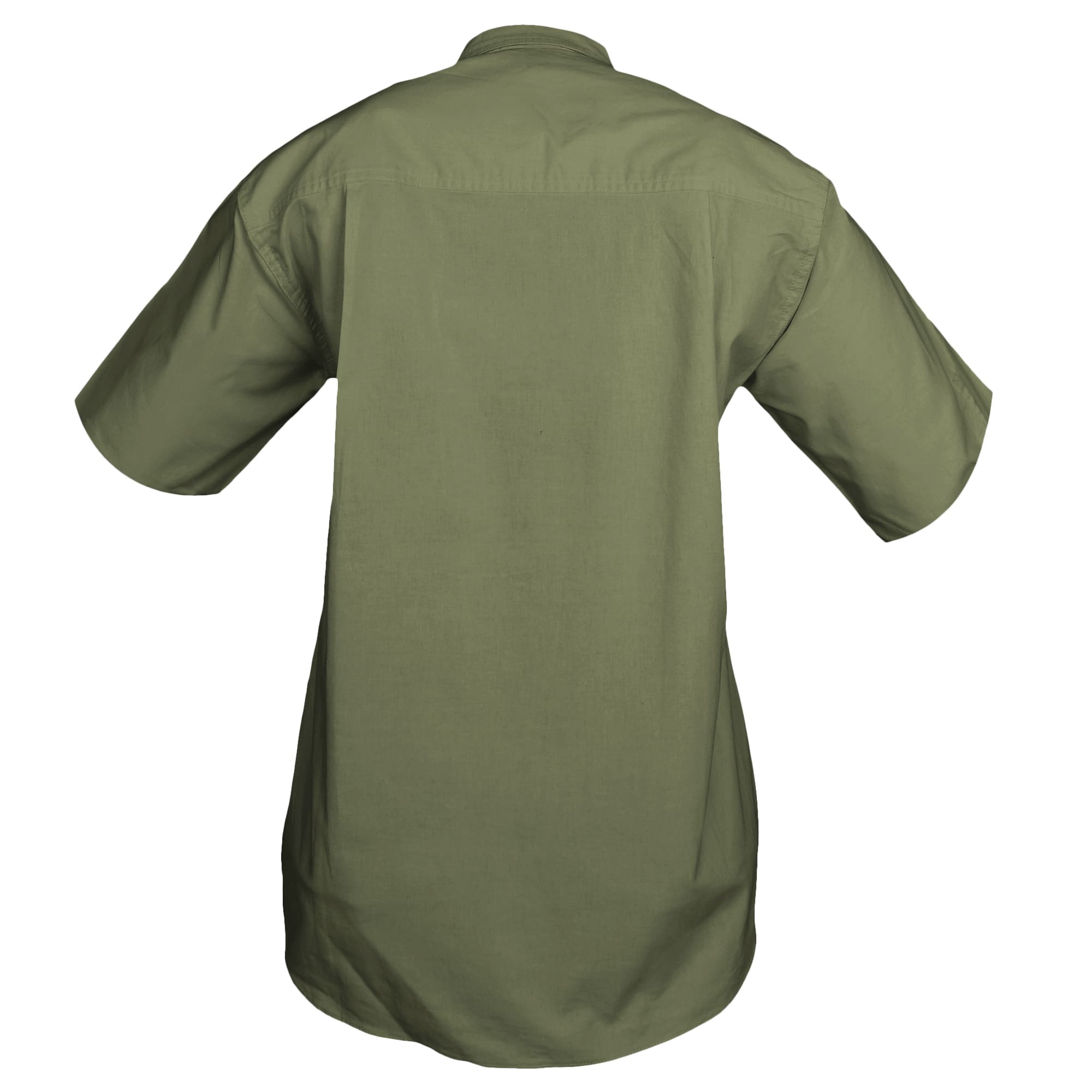 Green short-sleeve shirt on a white background