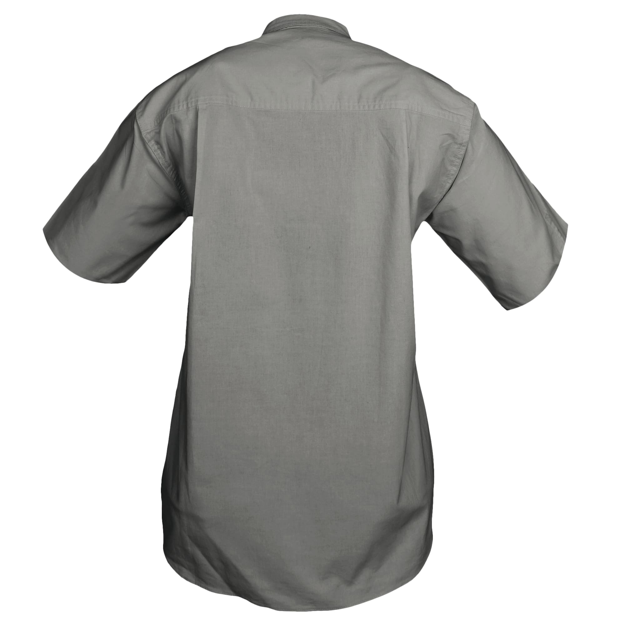 Gray short-sleeve shirt on a white background