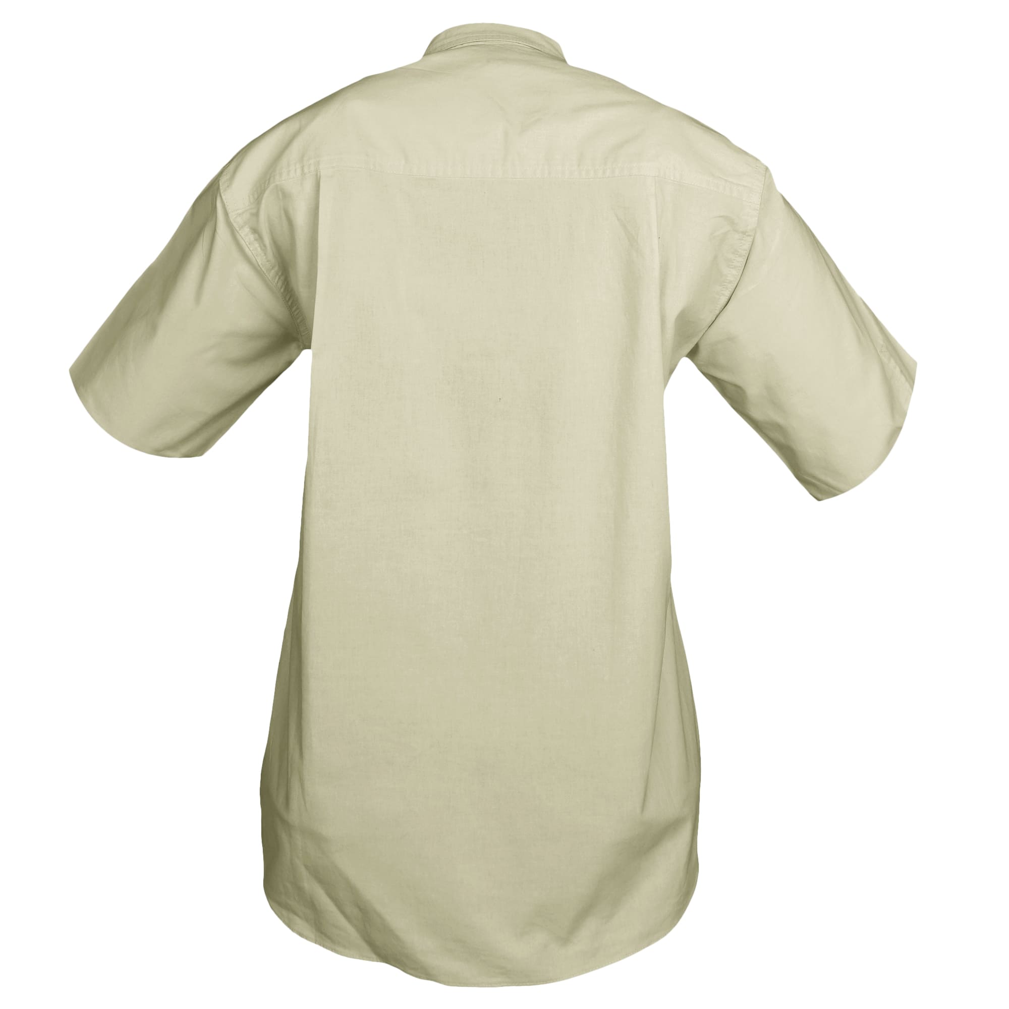 Beige short-sleeve shirt on a white background