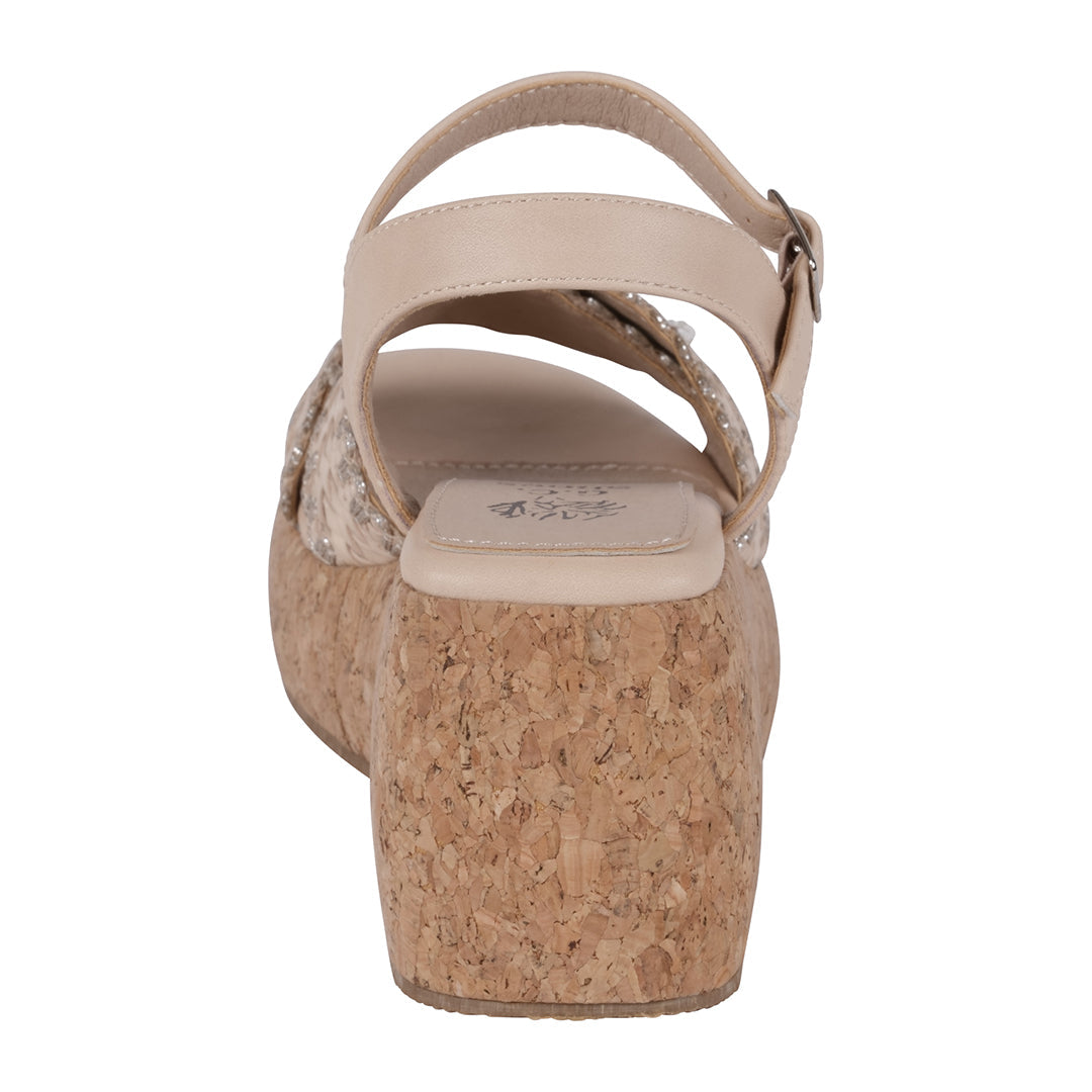 GC Shoes Lucy Natural Cross Strap Slingback Platform Sandals