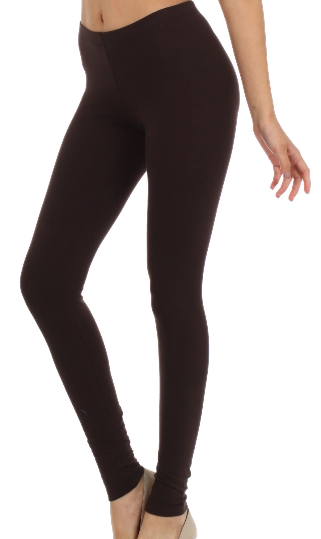Black leggings worn by a person on a white background