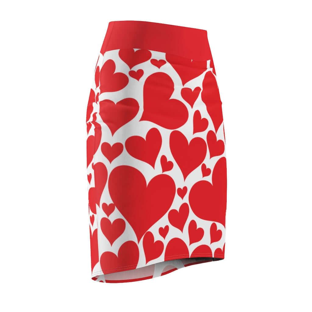 Love Red Hearts Pencil Mini Skirt