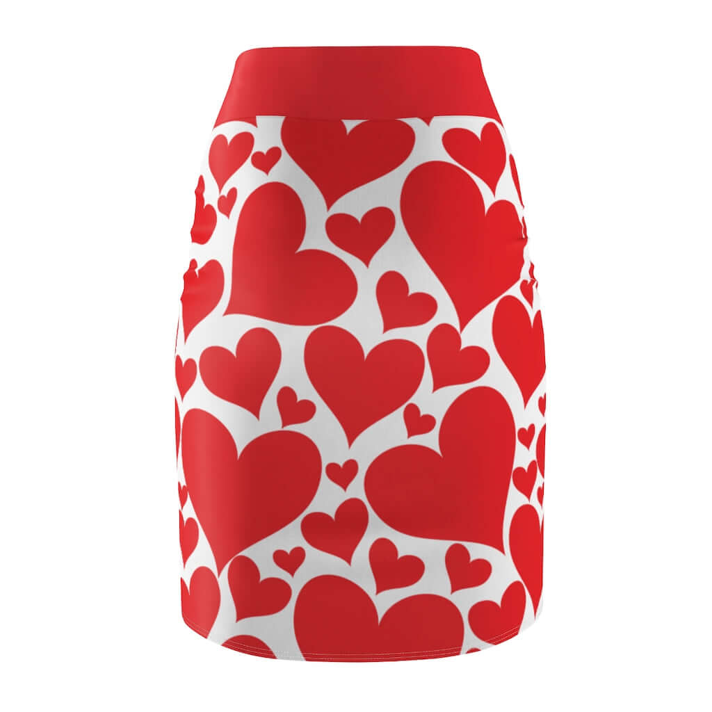 Love Red Hearts Pencil Mini Skirt