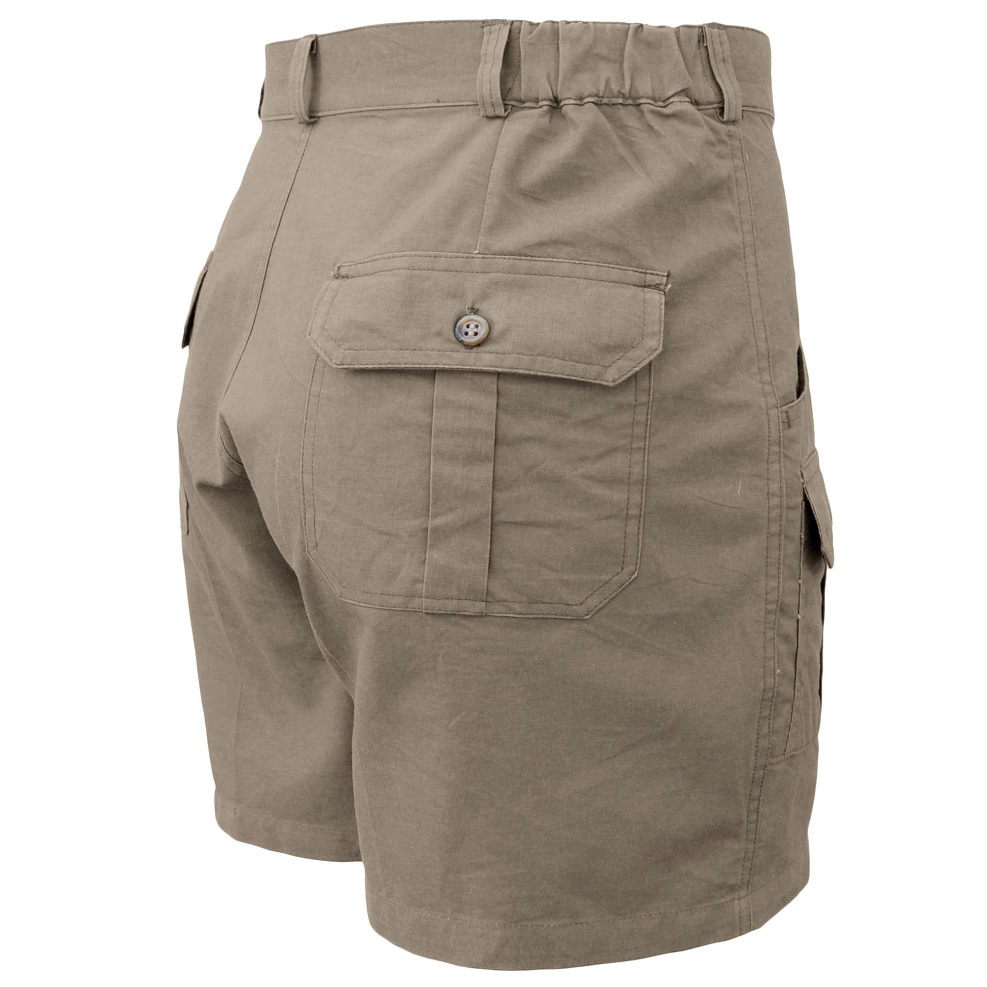 Gray shorts with a pocket on a white background