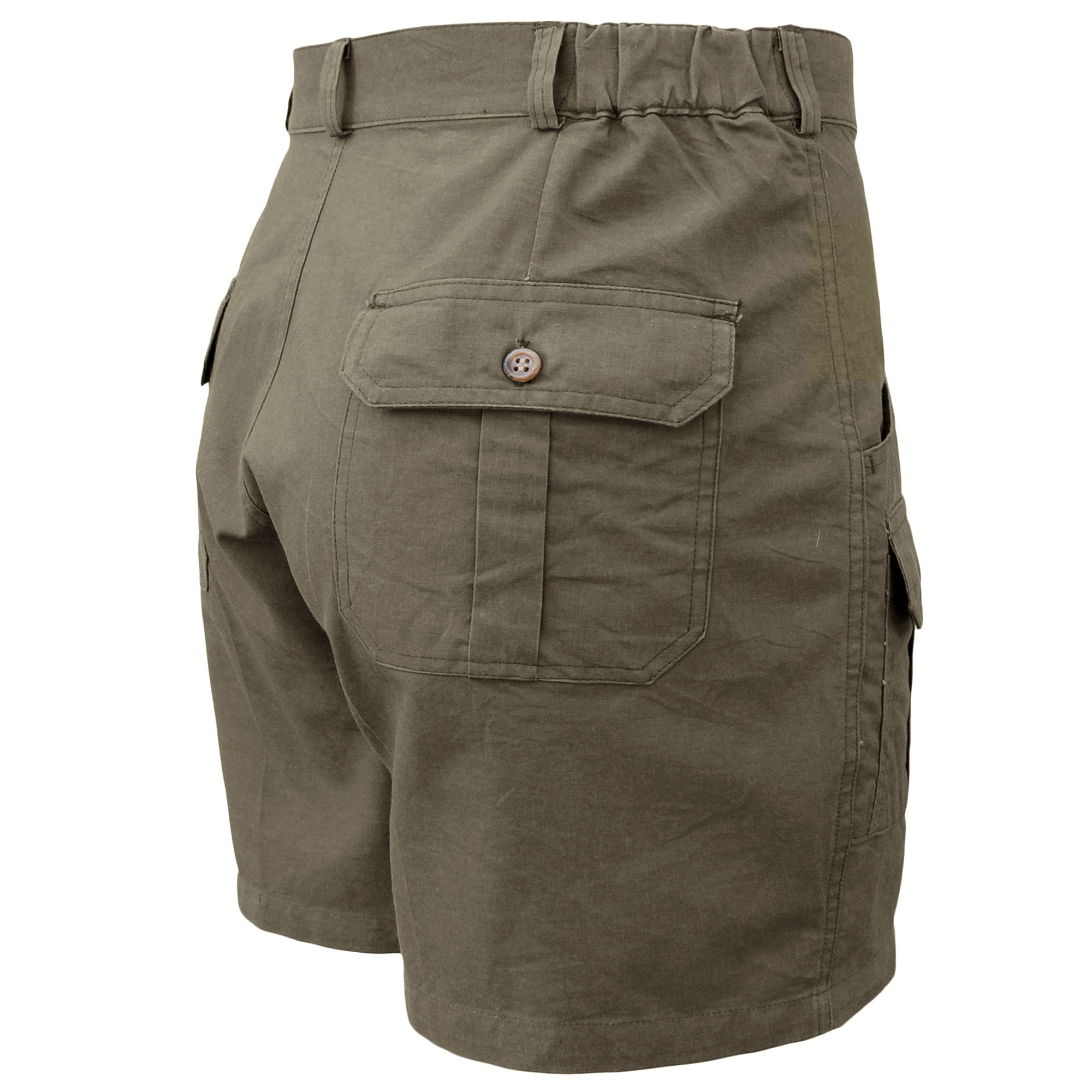 Gray shorts with a pocket on a white background