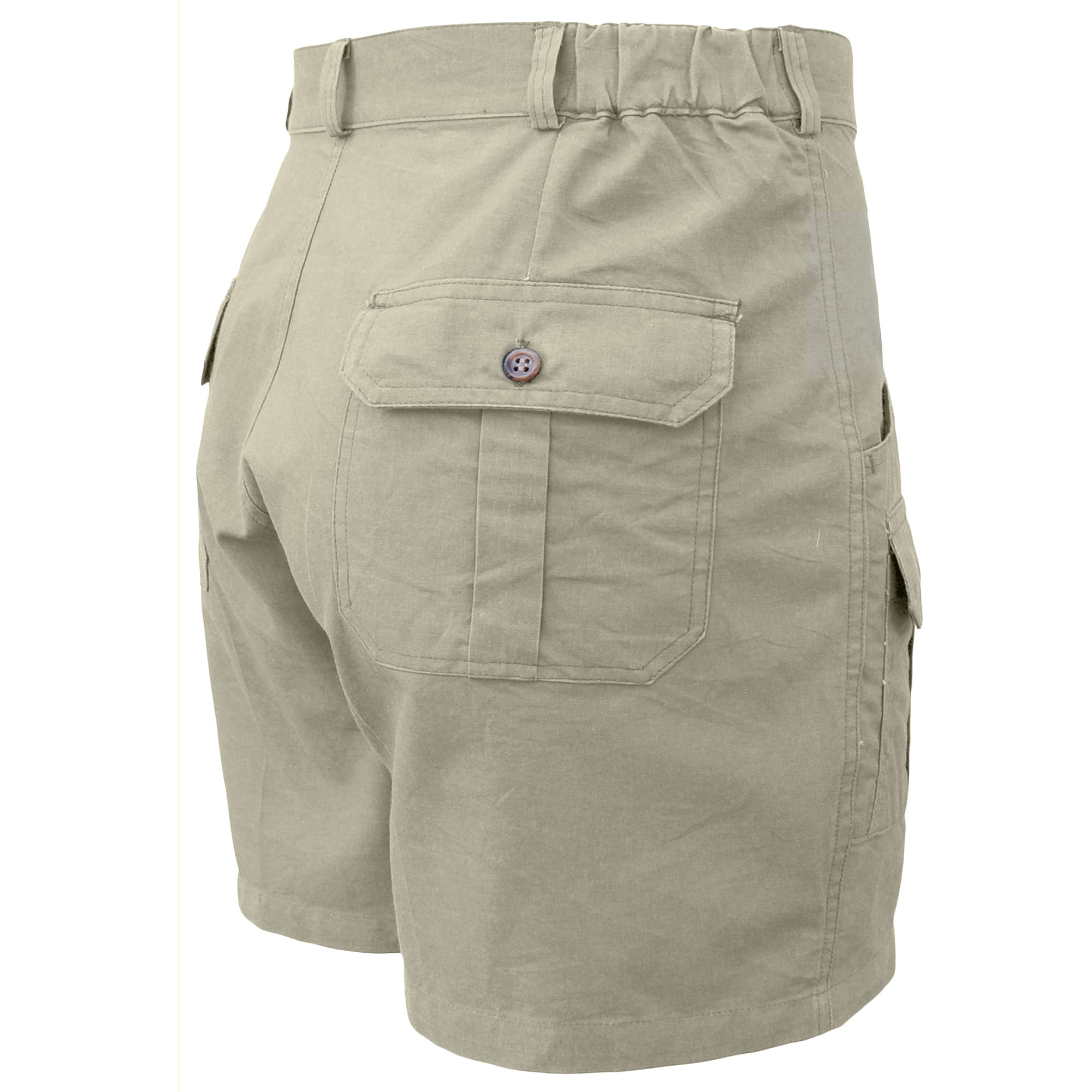 Beige shorts with a pocket on a white background