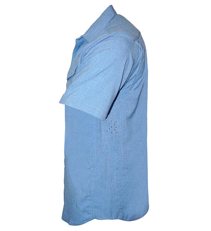Light blue polo shirt on a white background