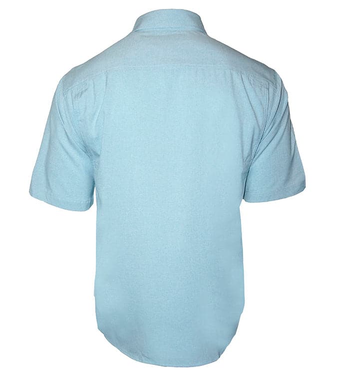Light blue short-sleeve shirt on a white background