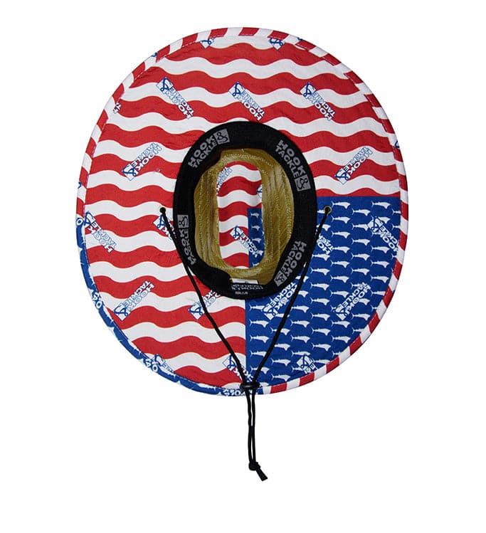Cowboy hat with American flag pattern on a white background