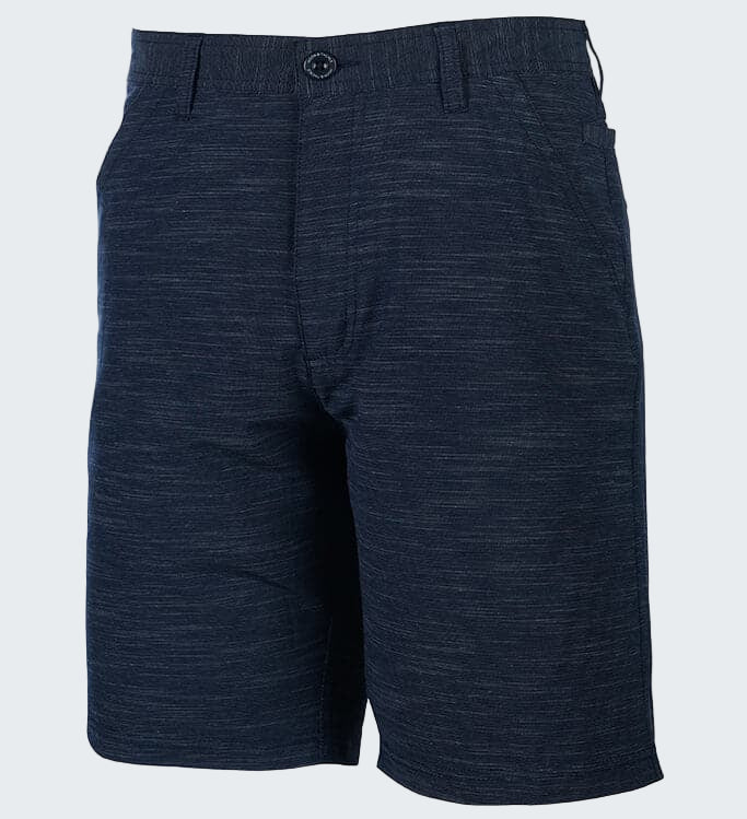 Navy blue shorts on a white background