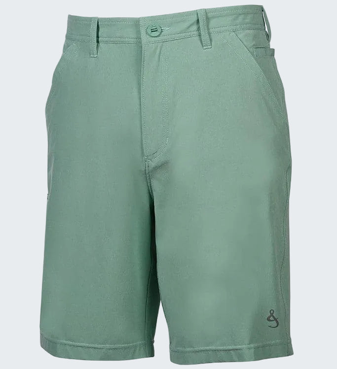 Green shorts on a white background